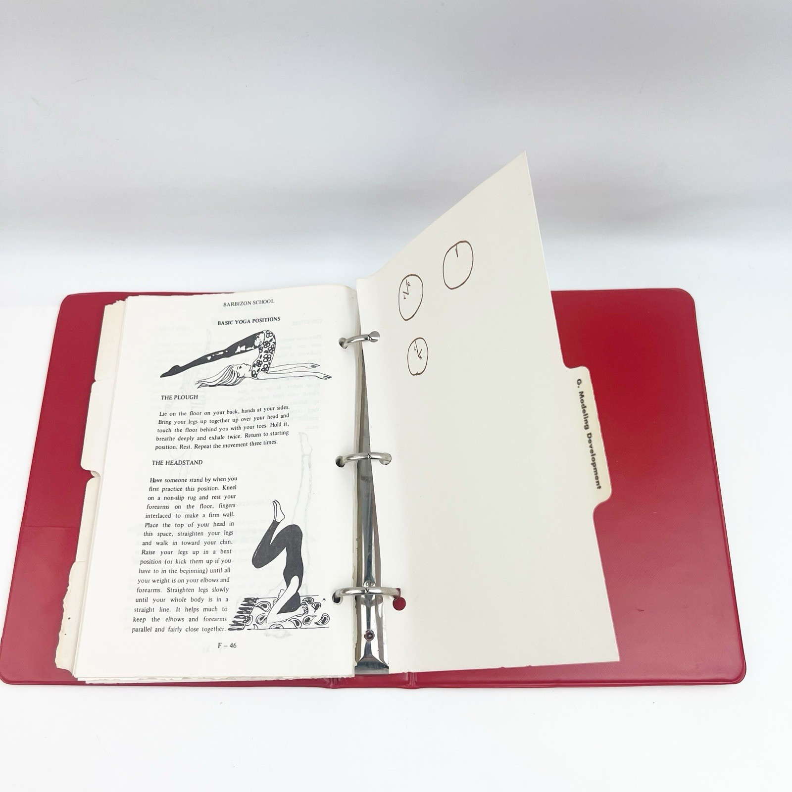 Vintage 60s/70s Barbizon Modeling Red Student Notebook Binder Instruction Pages