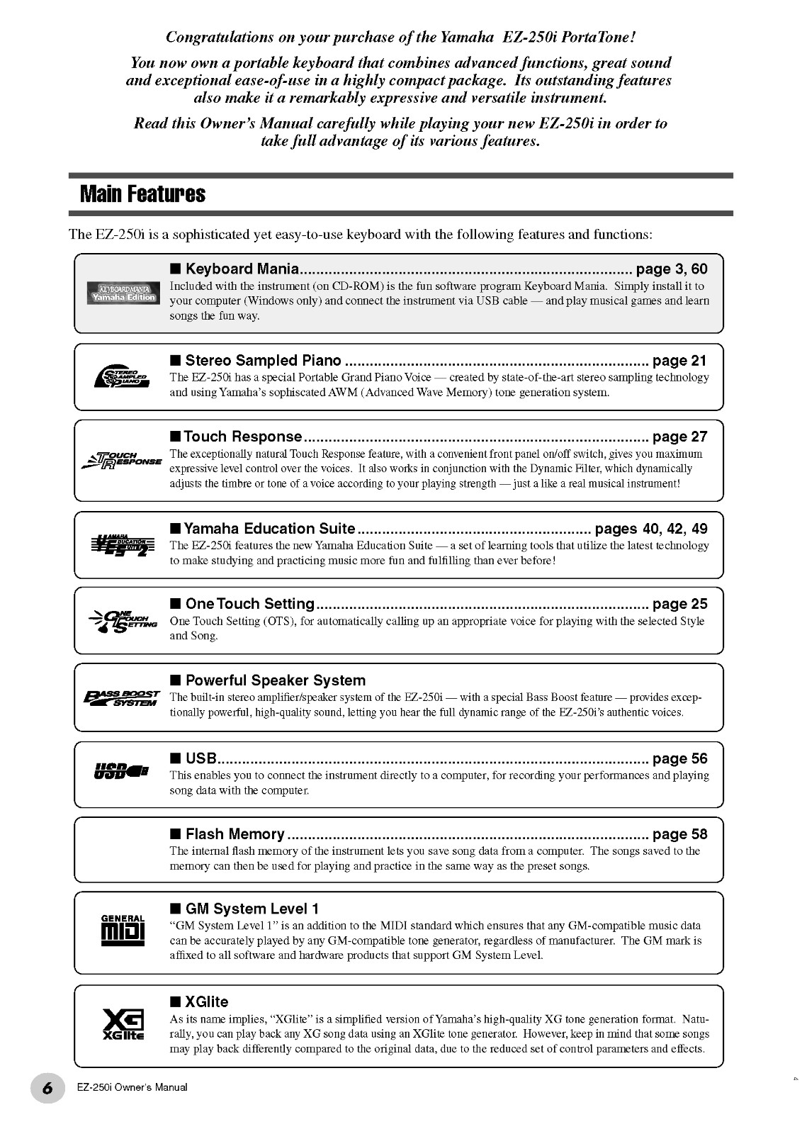 Yamaha EZ-250i Instruction Manual: 88 Pages & Protective Covers!