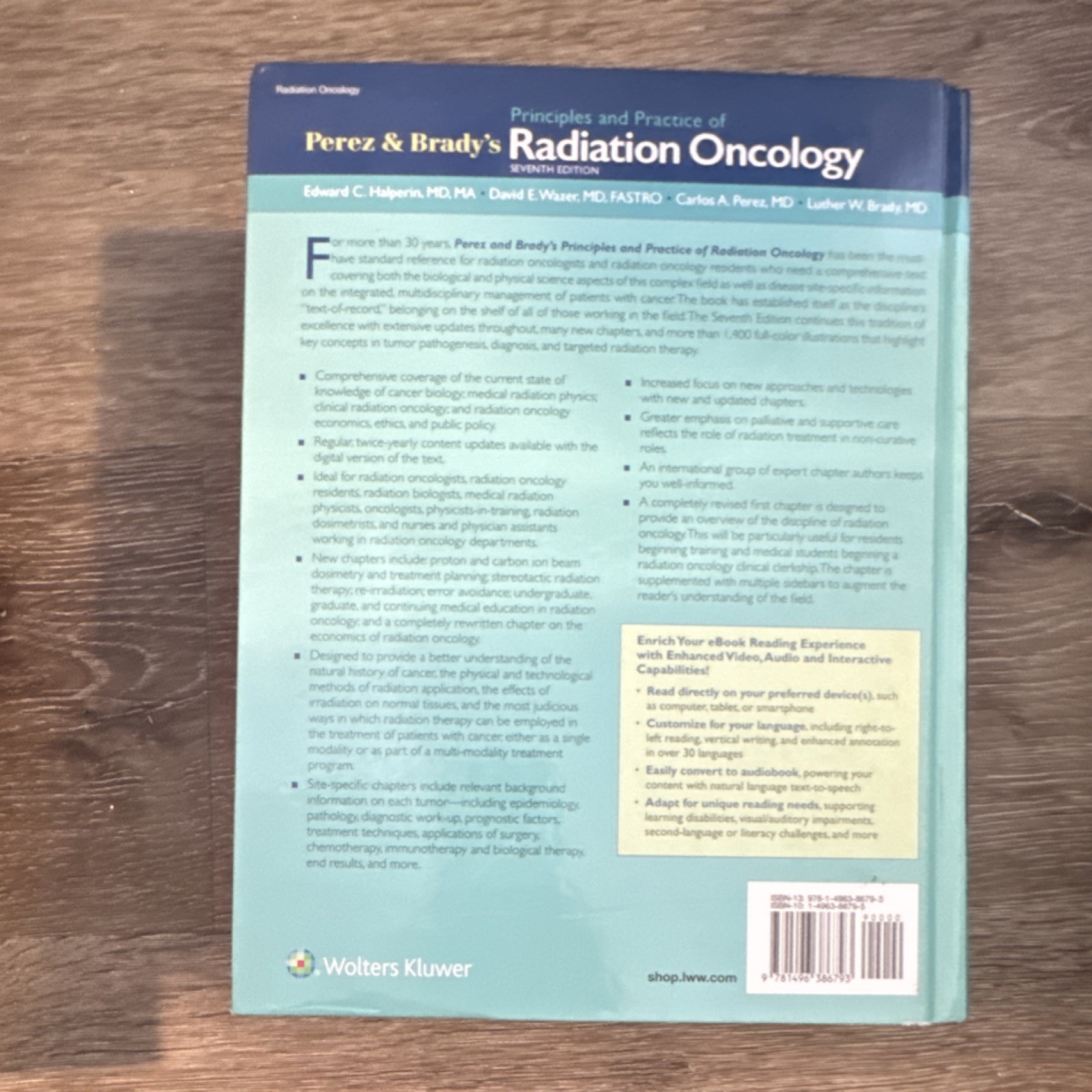 Perez and Brady’s Radiation Oncology 7th Ed Hardcover Halperin Wolters Kluwer