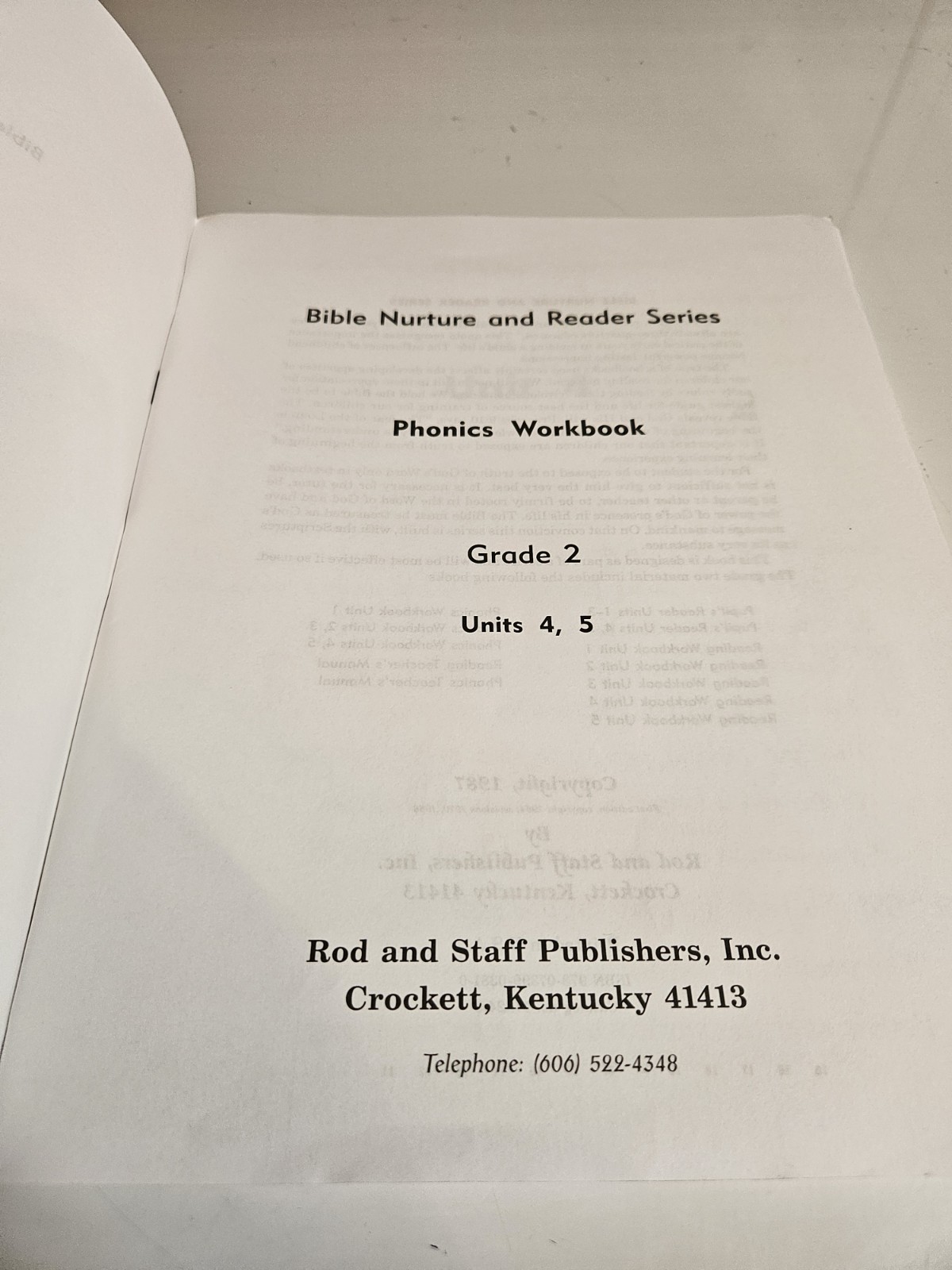 Rod And Staff Bible Nurture Reader Series Phonics Workbook Grade 2 Units 4 and 5