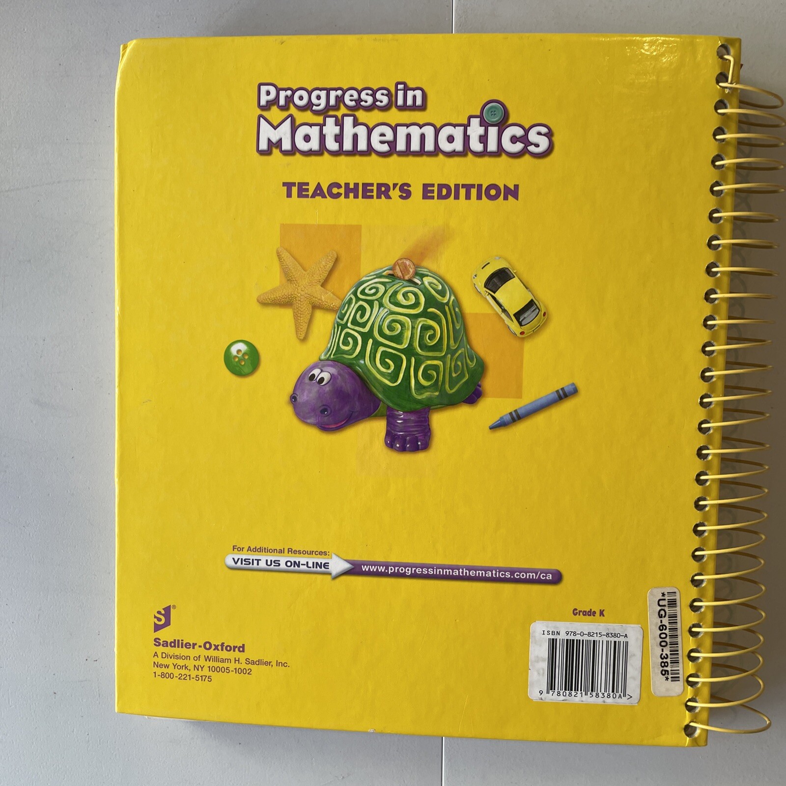 Sadlier-Oxford Progress in Mathematics Teacher’s Edition Grade K