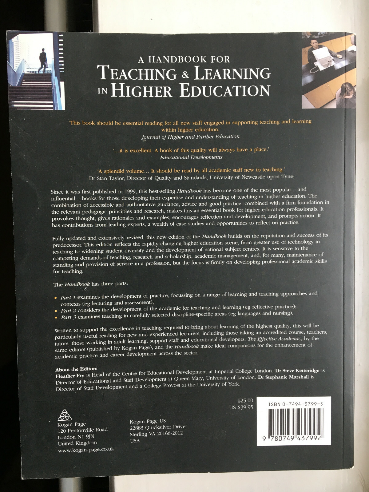 HANDBOOK OF TEACHING AND LEARNING IN HIGHER EDU by Kogan Page Ltd (Book, 2002)