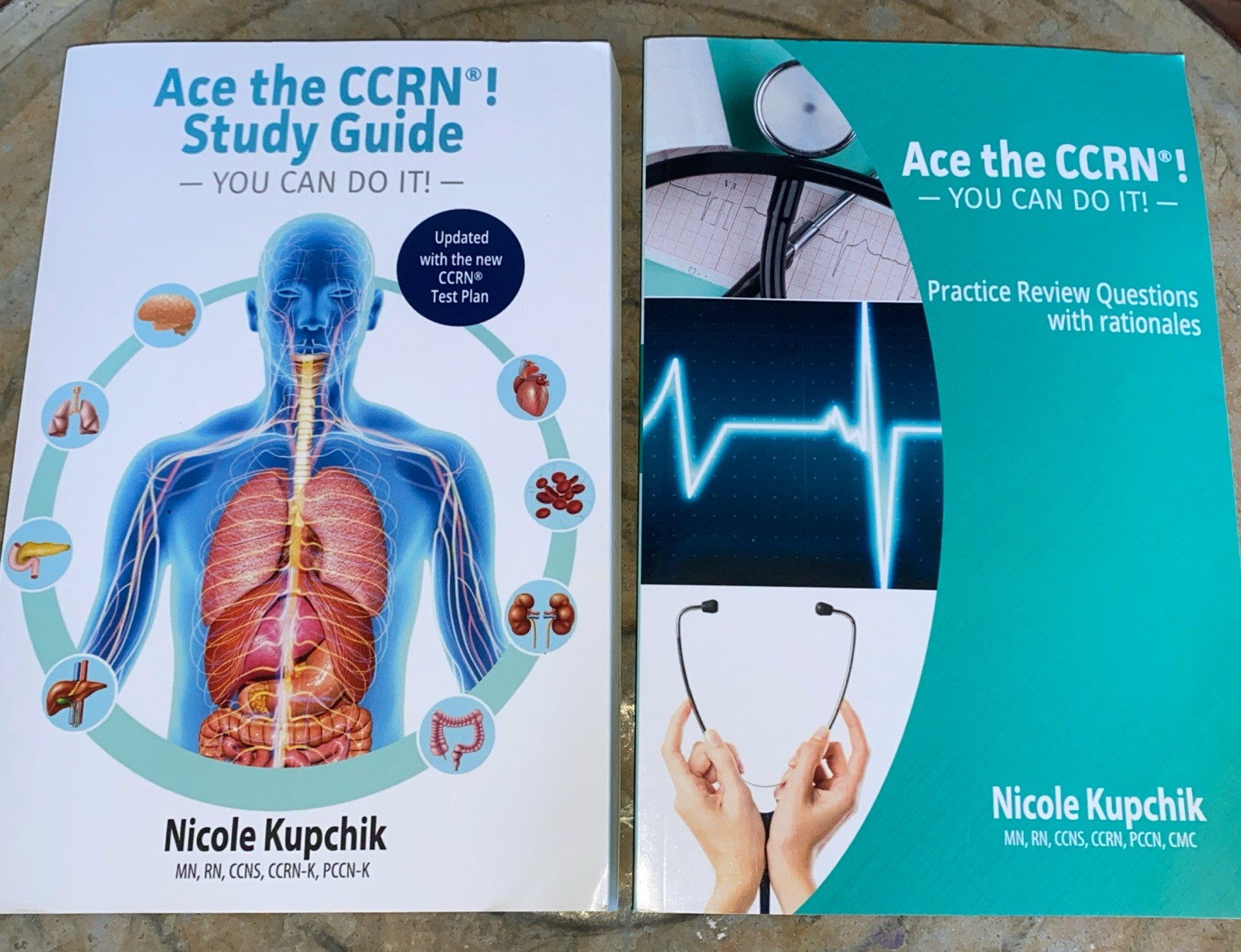 2 RN Books Ace the CCRN Study Guide AND Practice Review Questions Nicole Kupchik
