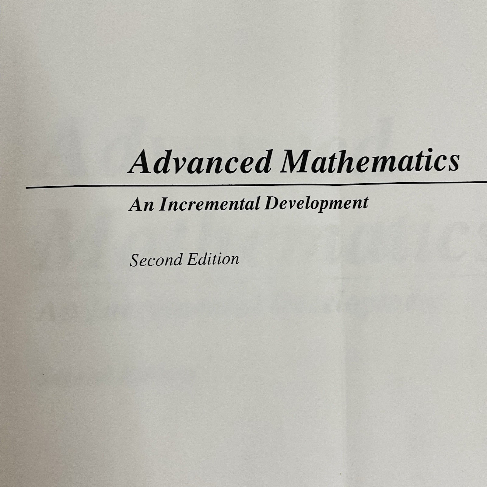 Saxon Advanced Mathematics An Incremental Development 2nd Ed Student Textbook