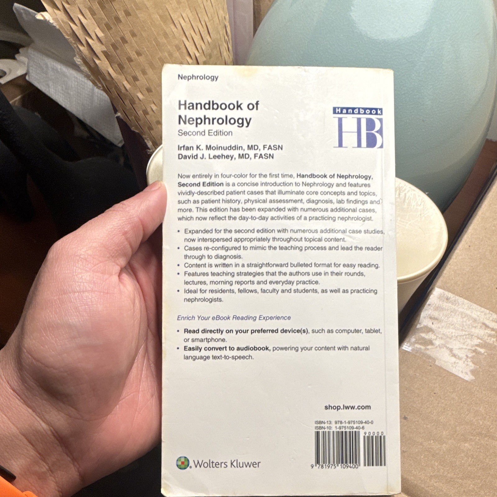 Handbook of Nephrology Second Edition Wolters Kluwer Paperback Moinuddin Leehey