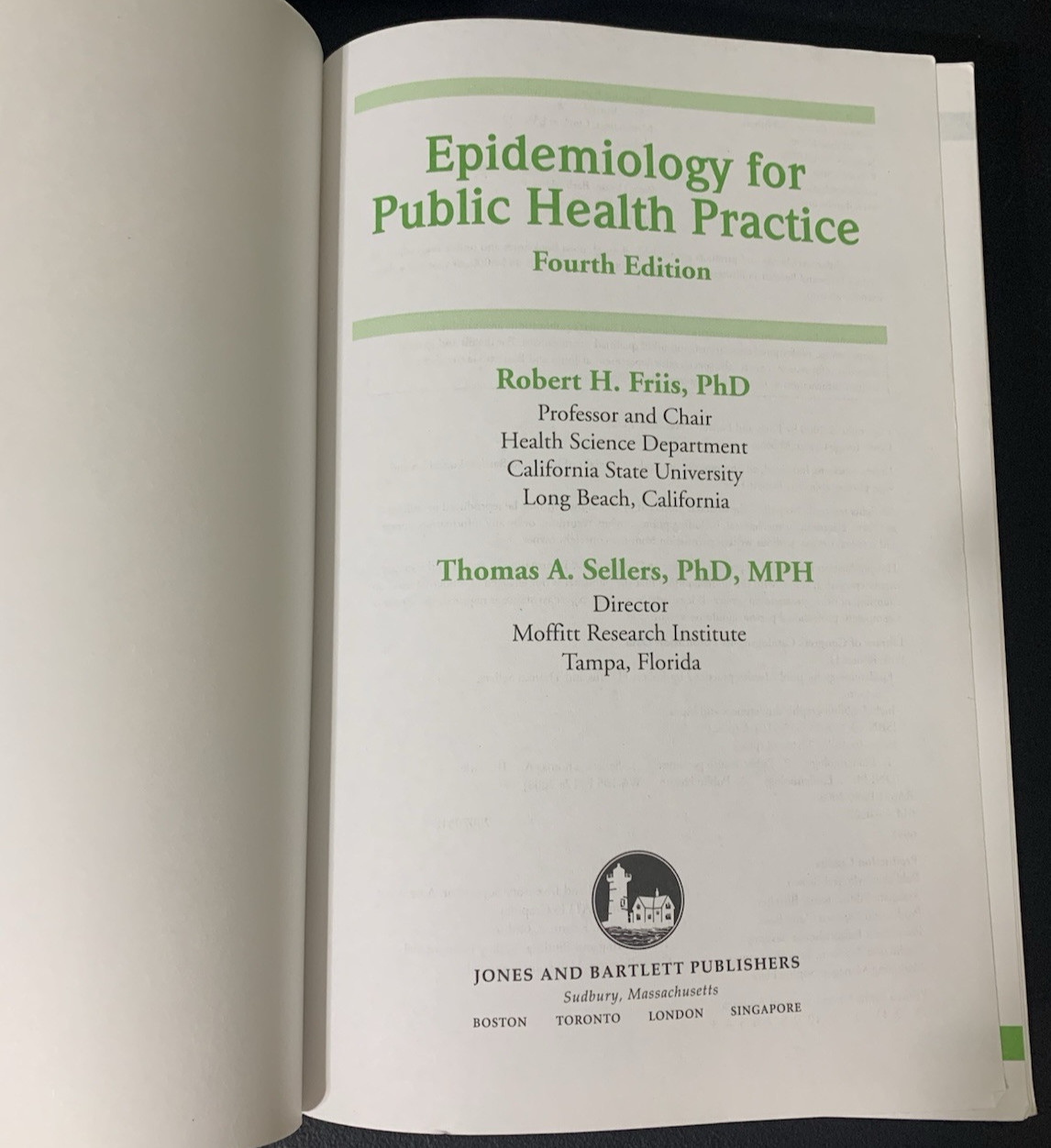 Epidemiology for Public Health Practice by Robert H. Friis and Thomas Sellers