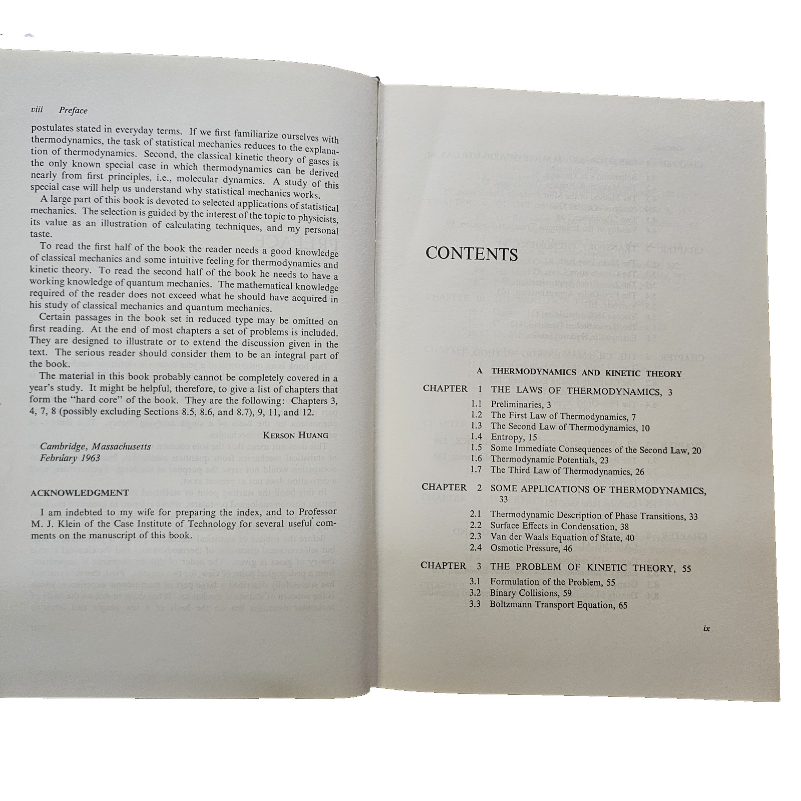 Statistical Mechanics by Kerson Huang (1963, Hardcover, John Wiley & Sons)