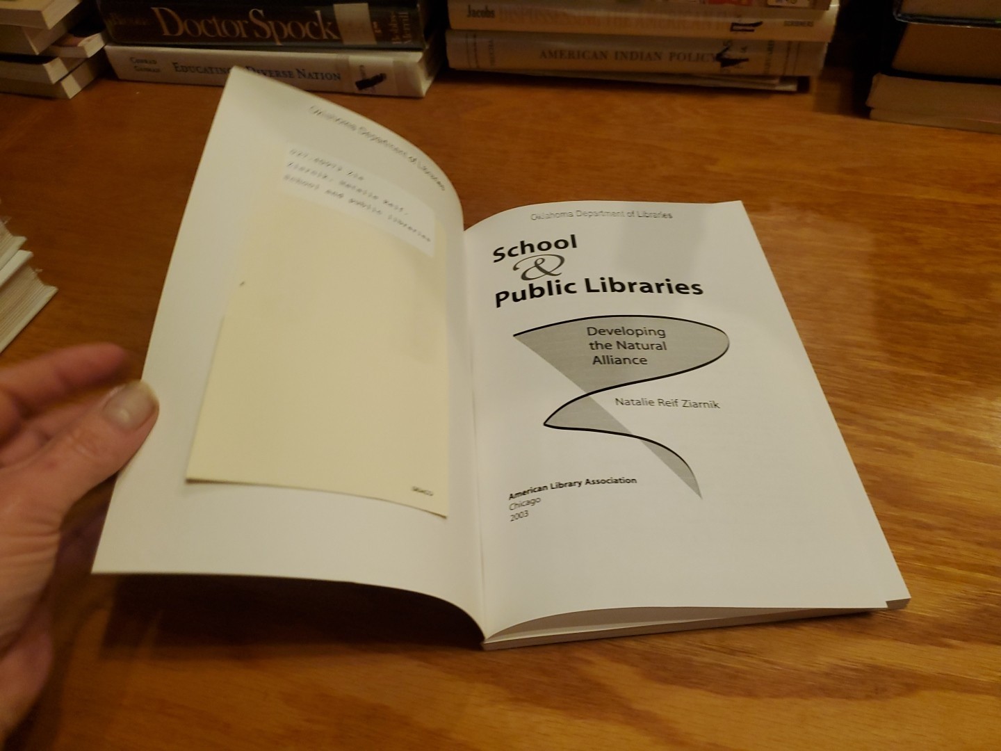 School & Public Libraries: Developing Natural Alliance by Natalie Ziarnik 2003 P