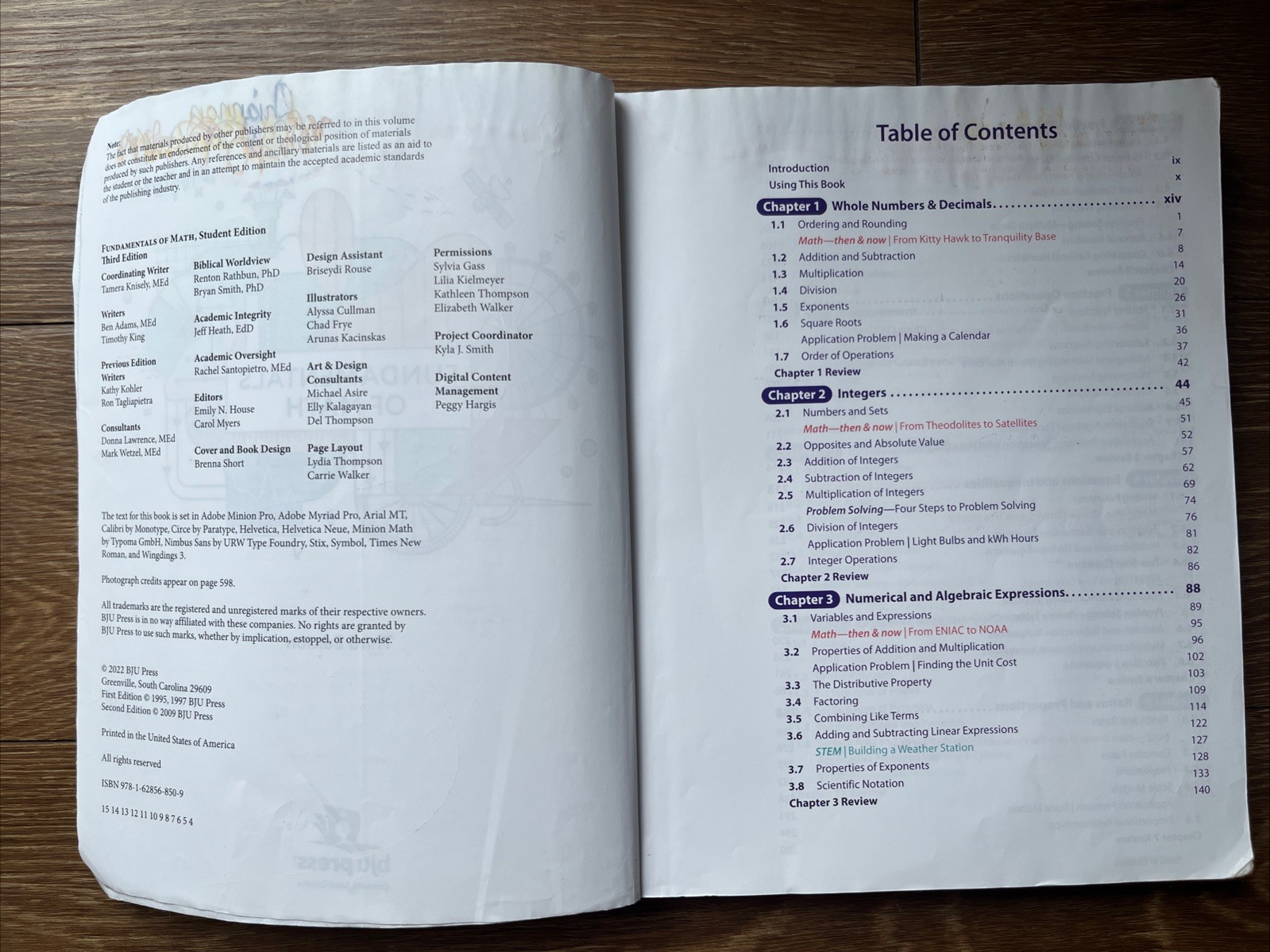 BJU Press Fundamentals of Math. Blank Questions! (Third Ed). 7th Grade.