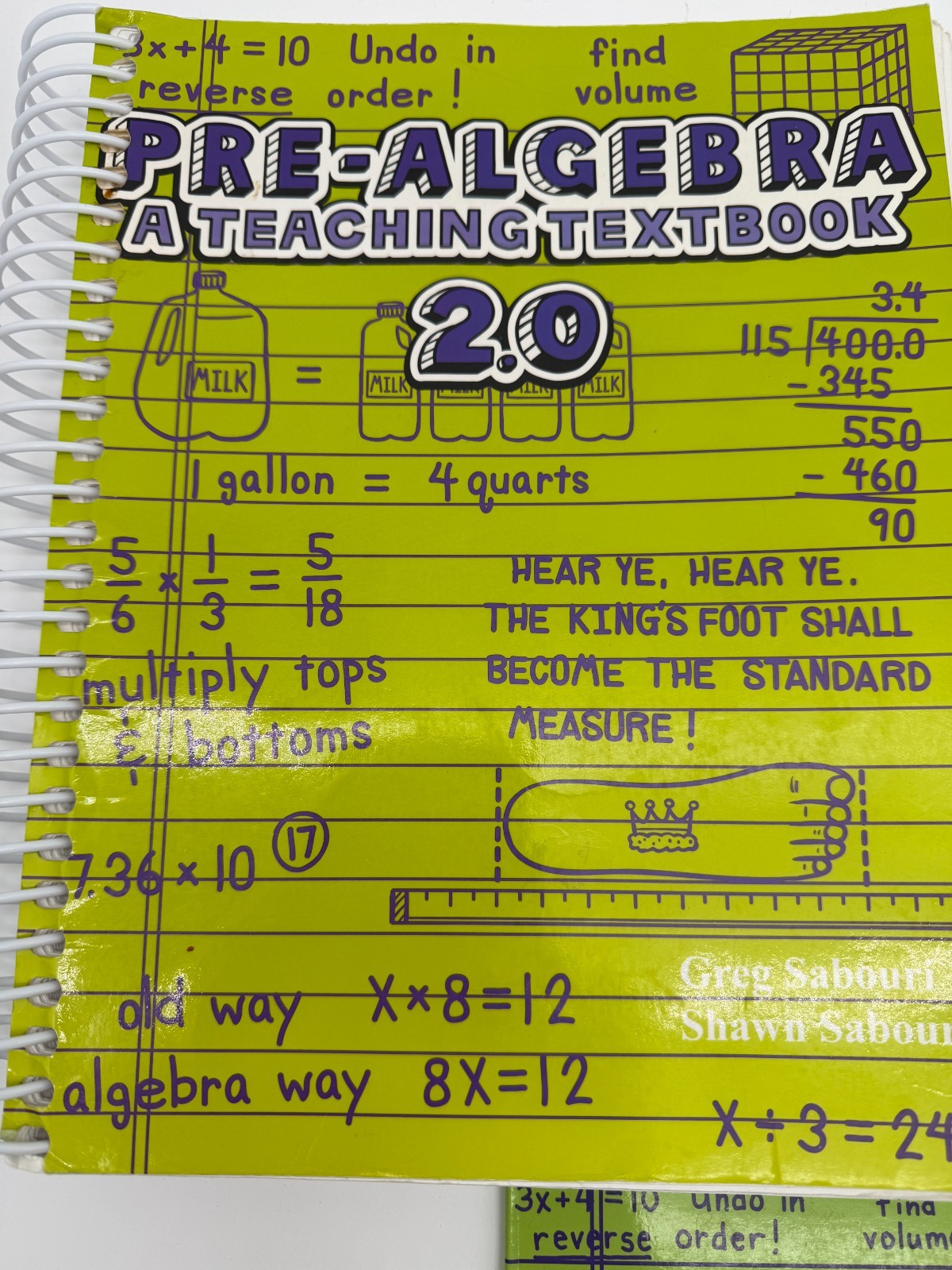 Pre-Algerba A Teaching Textbook by Greg Sabouri with Answer Booklet CD-Rom Set