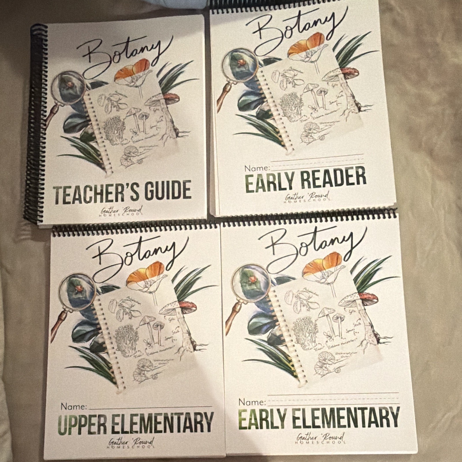 Gather ‘Round Homeschool Botany Teacher’s Guide and 3 student workbooks