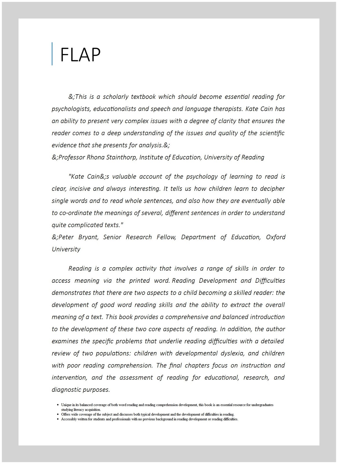 Reading Development and Difficulties : An Introduction, Paperback by Cain, Ka…