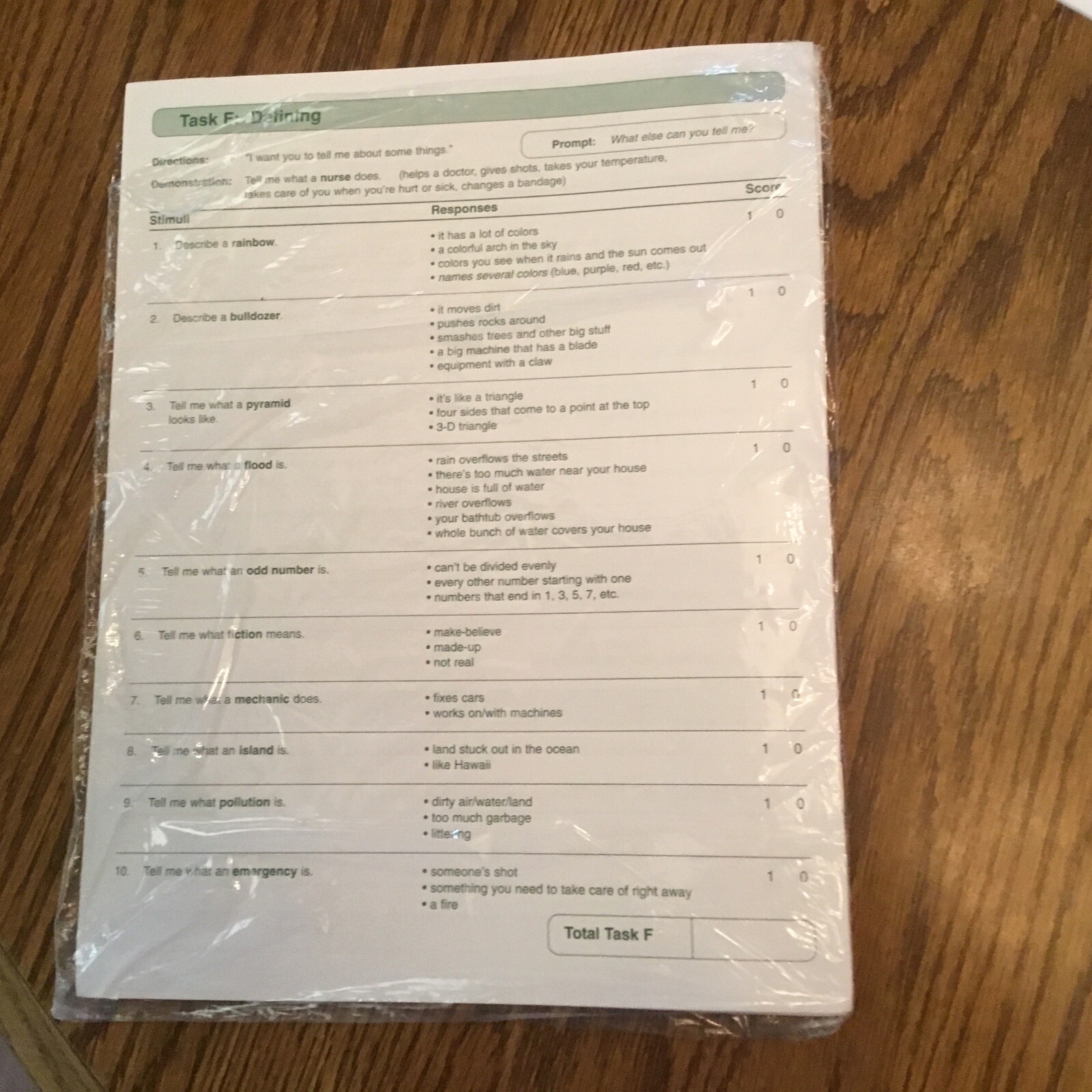 The HELP Test Of Language COMPETENCE Protocol Forms Lot of 5 Speech and Lang