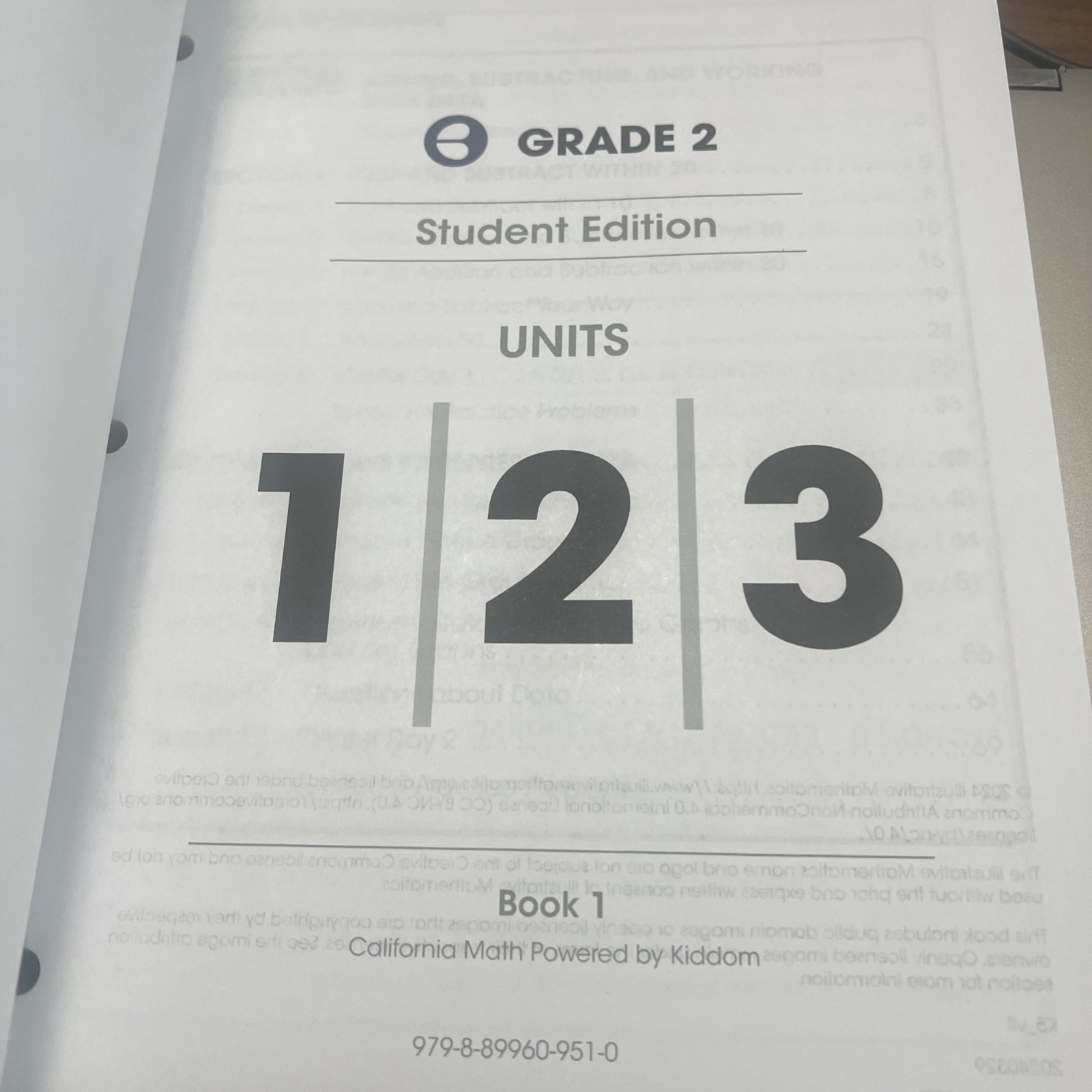 IM 360 , California Math Units 1-3 Student Workbook Grade 2 Book 1