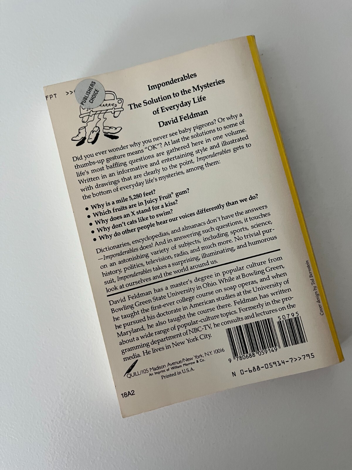 Imponderables: Solution to Mysteries of Everyday.. (Softcover Reference – Humor)