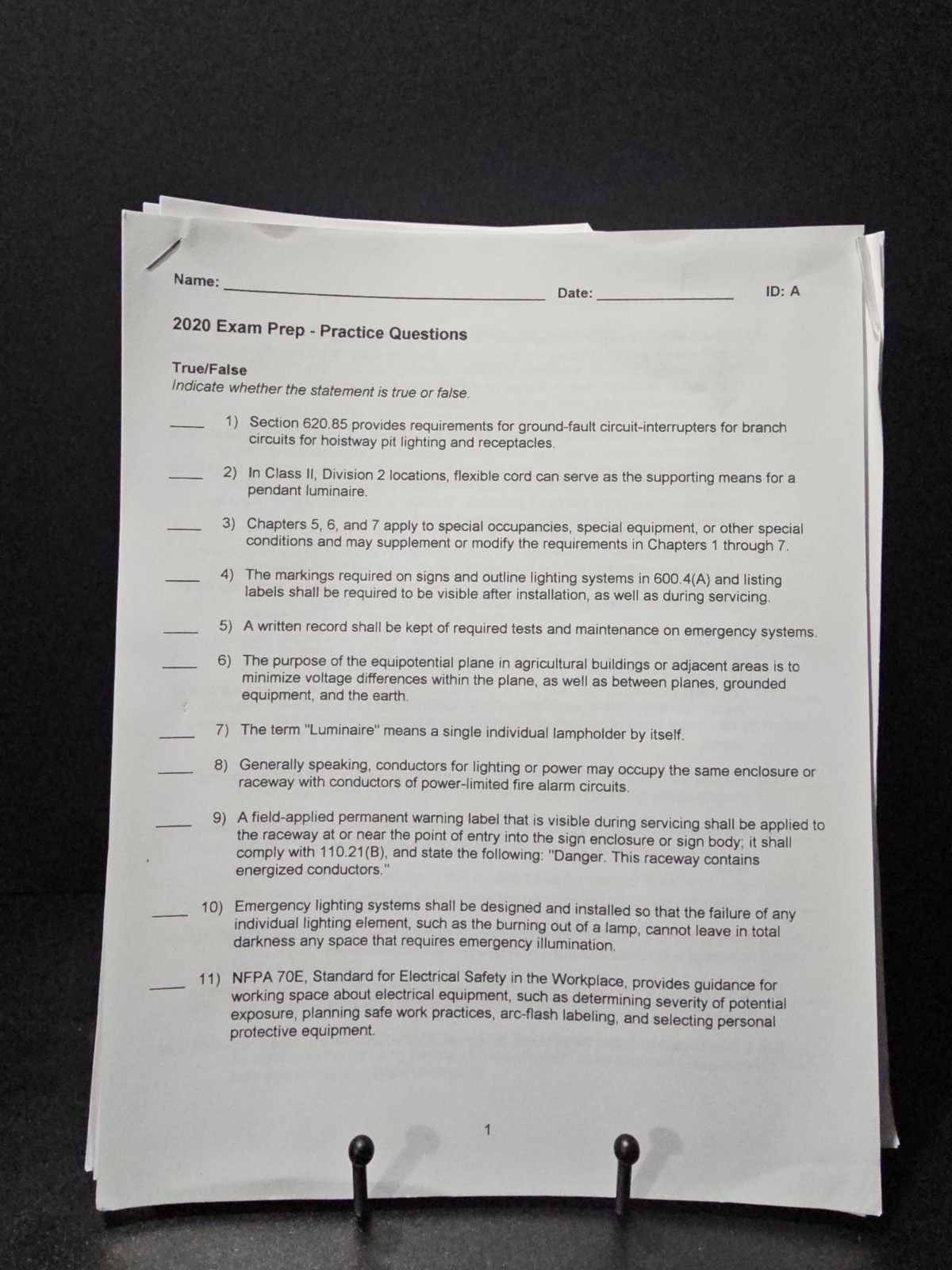 🔥National Electrical Code 2020 NEC 70 + key word index + practice test & more!!