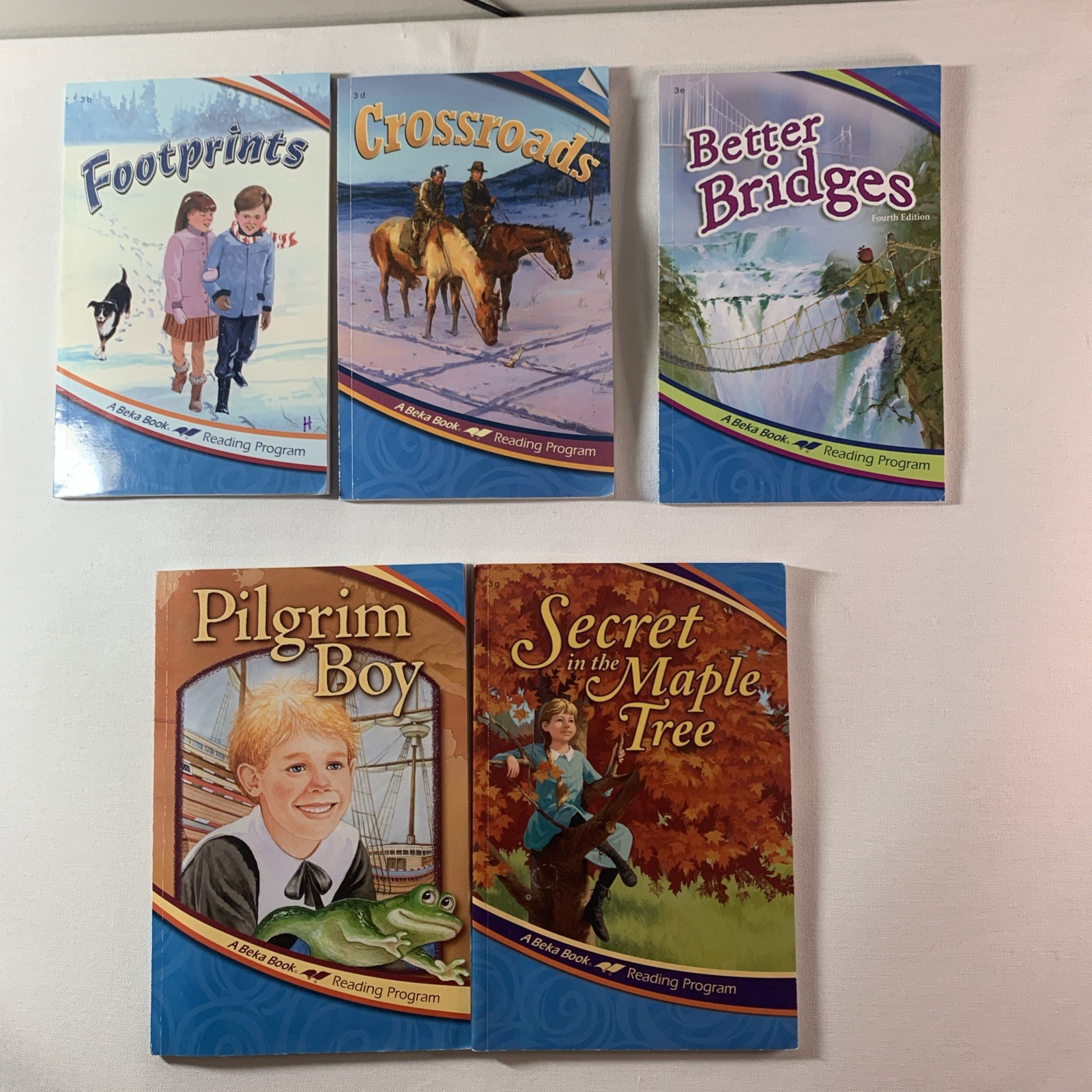 ABeka 3rd Grade Readers 5 Books (b,d,e,f,g) Student Books Paperback Good
