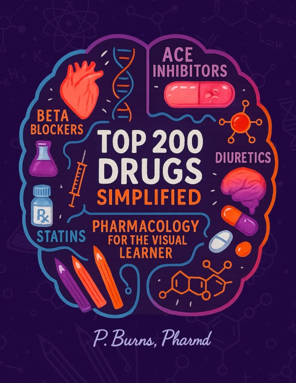 Pharmacology Coloring Book & Study Guide: 200 Drugs, 300+ Pages, Memory Aids, Hi