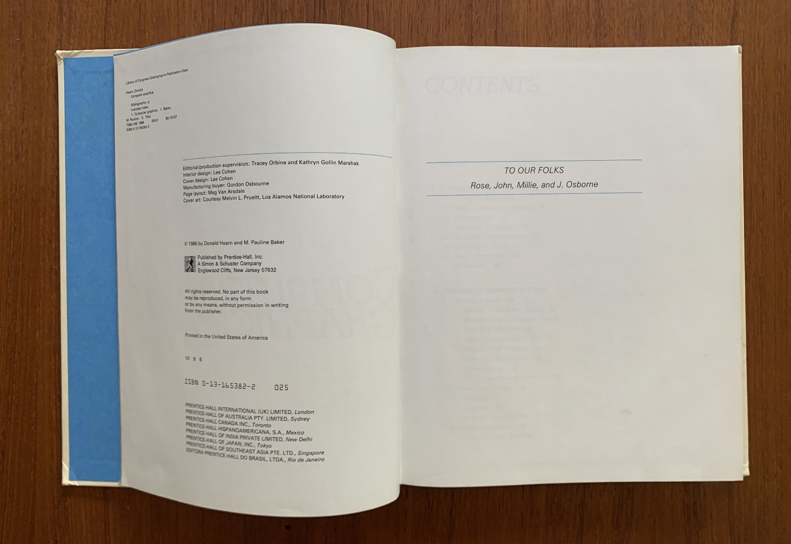 Computer Graphics by Donald Hearn M.Pauline Baker 1986 Retro Computer Book HC