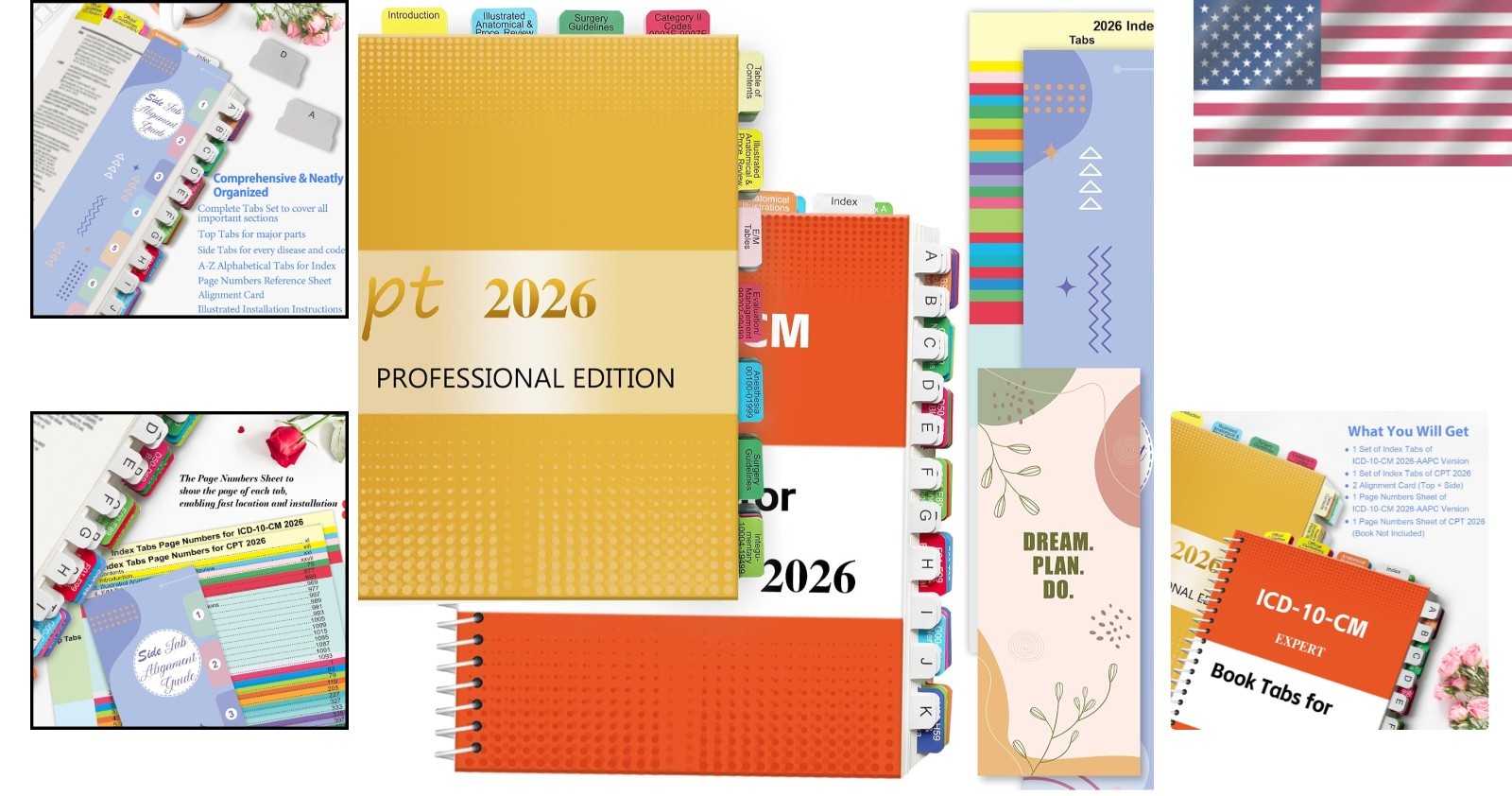 Upgraded CPT 2026 & ICD-10-CM Index Tabs – Color-Coded & Durable Set