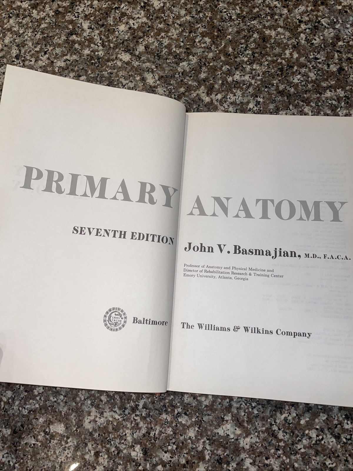 Primary Anatomy – Seventh Edition John Basmajian Hardback 1976 USA Seller!