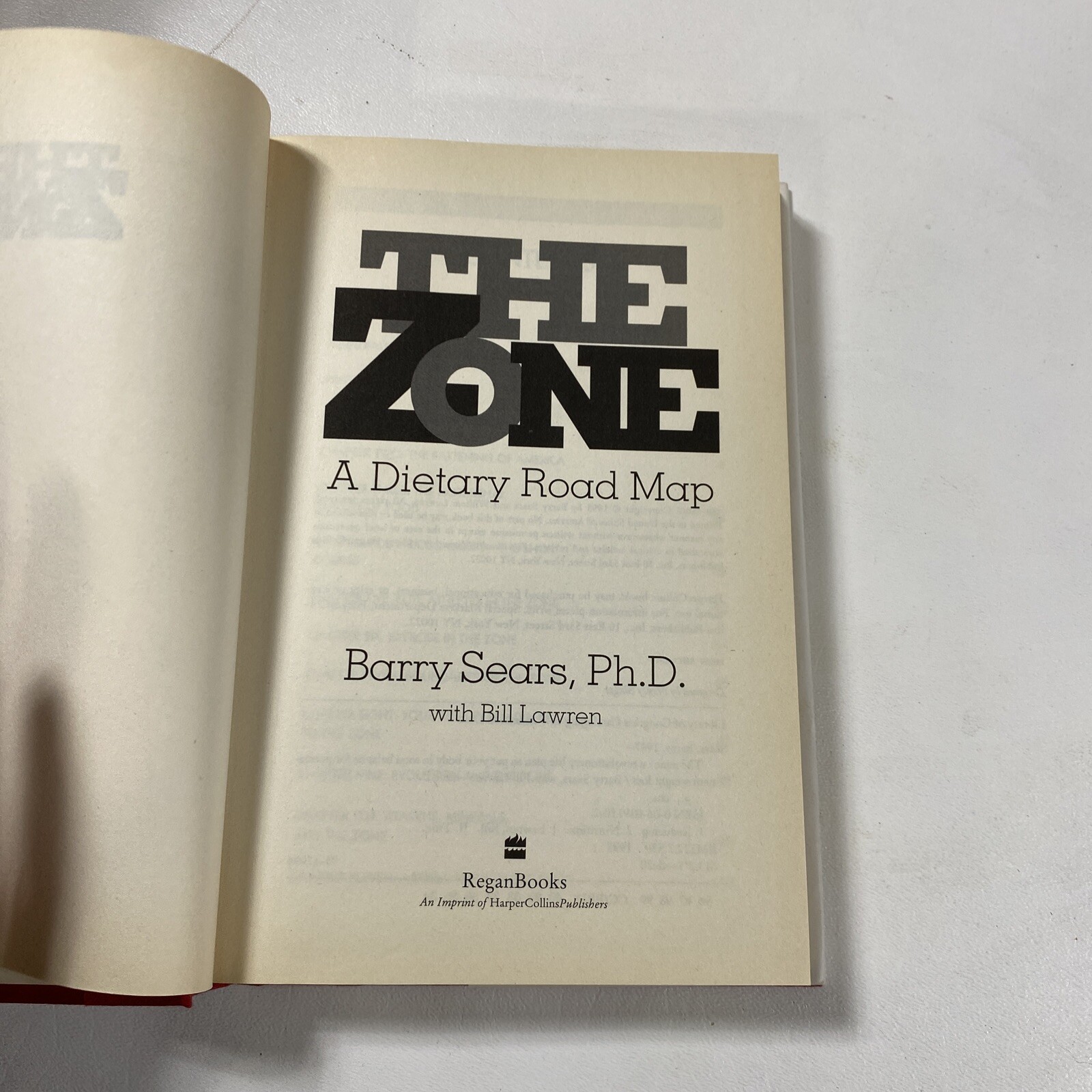 The Zone : A Dietary Road Map – Barry Sears (Dust Jacket, 1995, 1st Edition)