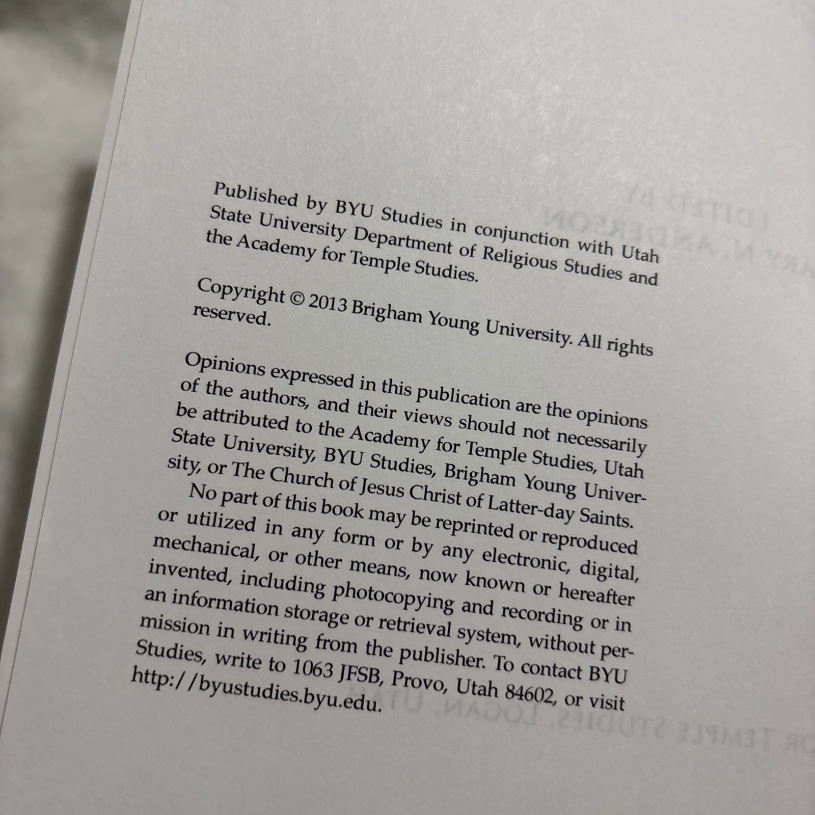 Mormonism and the Temple Examining an Ancient Religious Tradition Academy Study