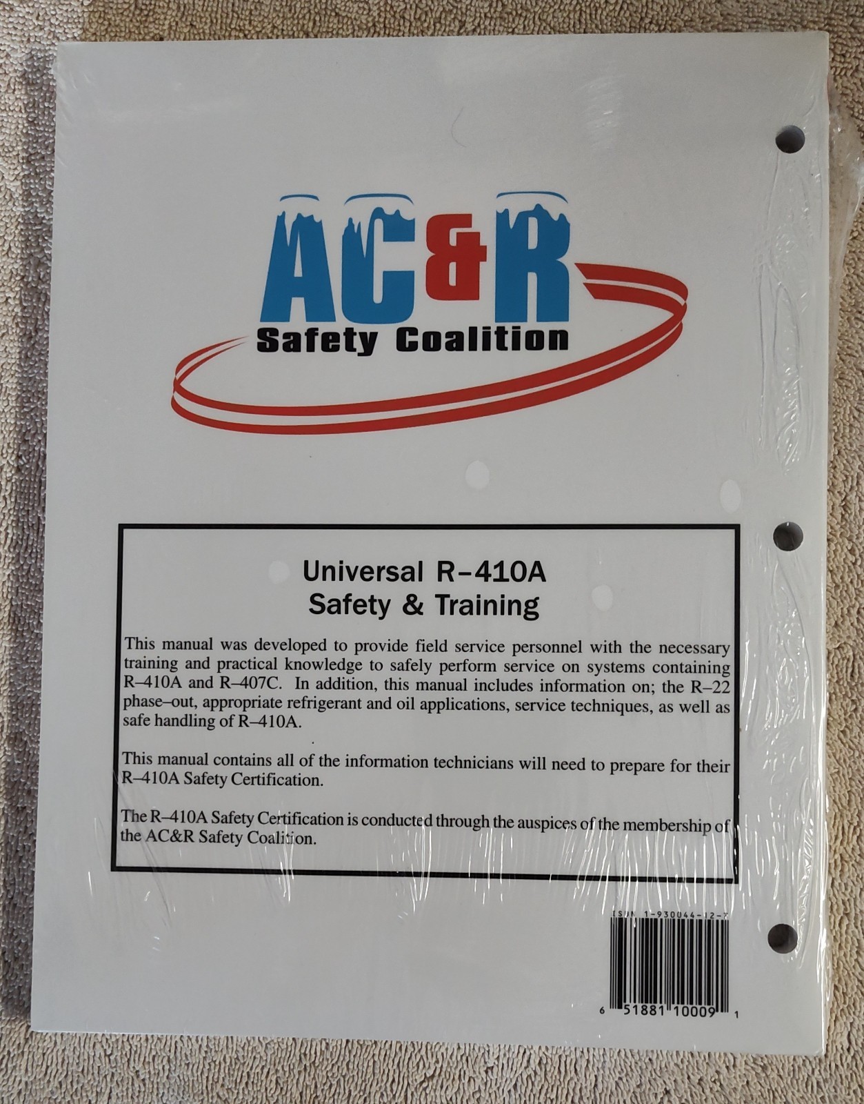 AC&R Safety Coalition Universal R-410A Safety & Training Manual Book New Sealed
