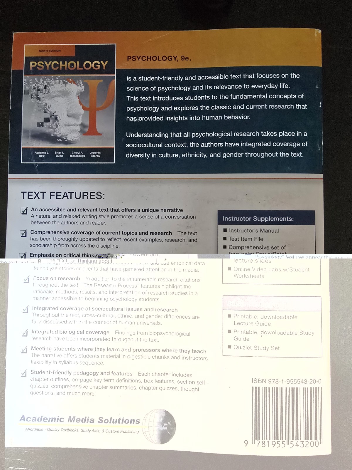 Psychology Adrienne J Betz 9th Edition