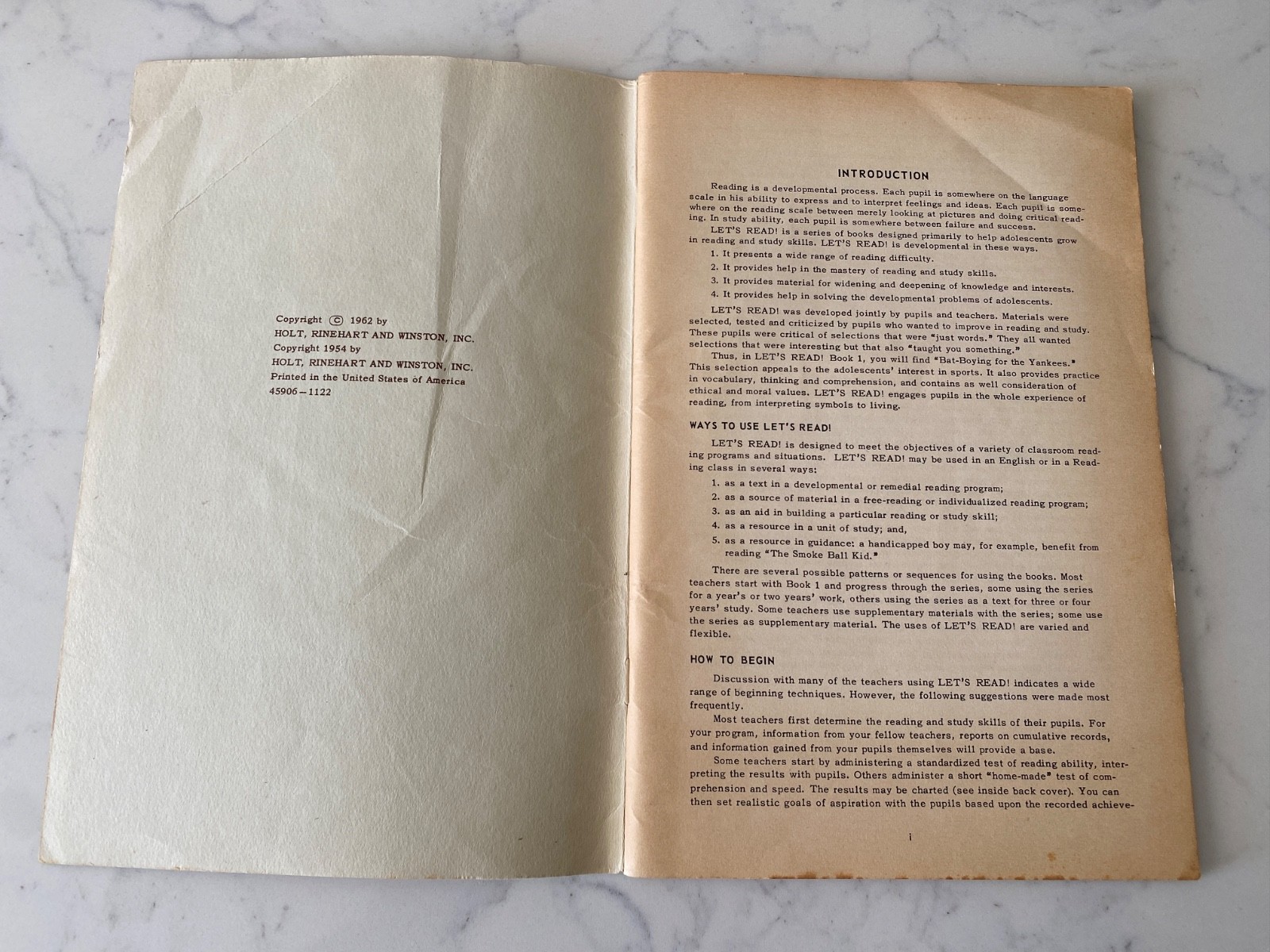 1962 Teacher’s Manual & Answer Book Let’s Read ~ Books 1 & 2 ~ 3rd Series