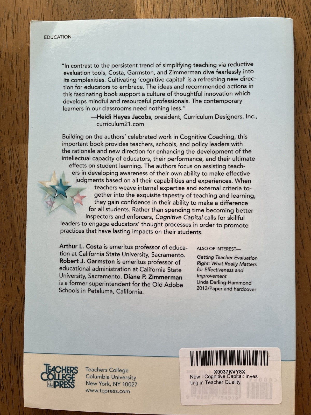 Cognitive Capital by Costa, Garmston & Zimmerman, Teachers College Press, Educa…