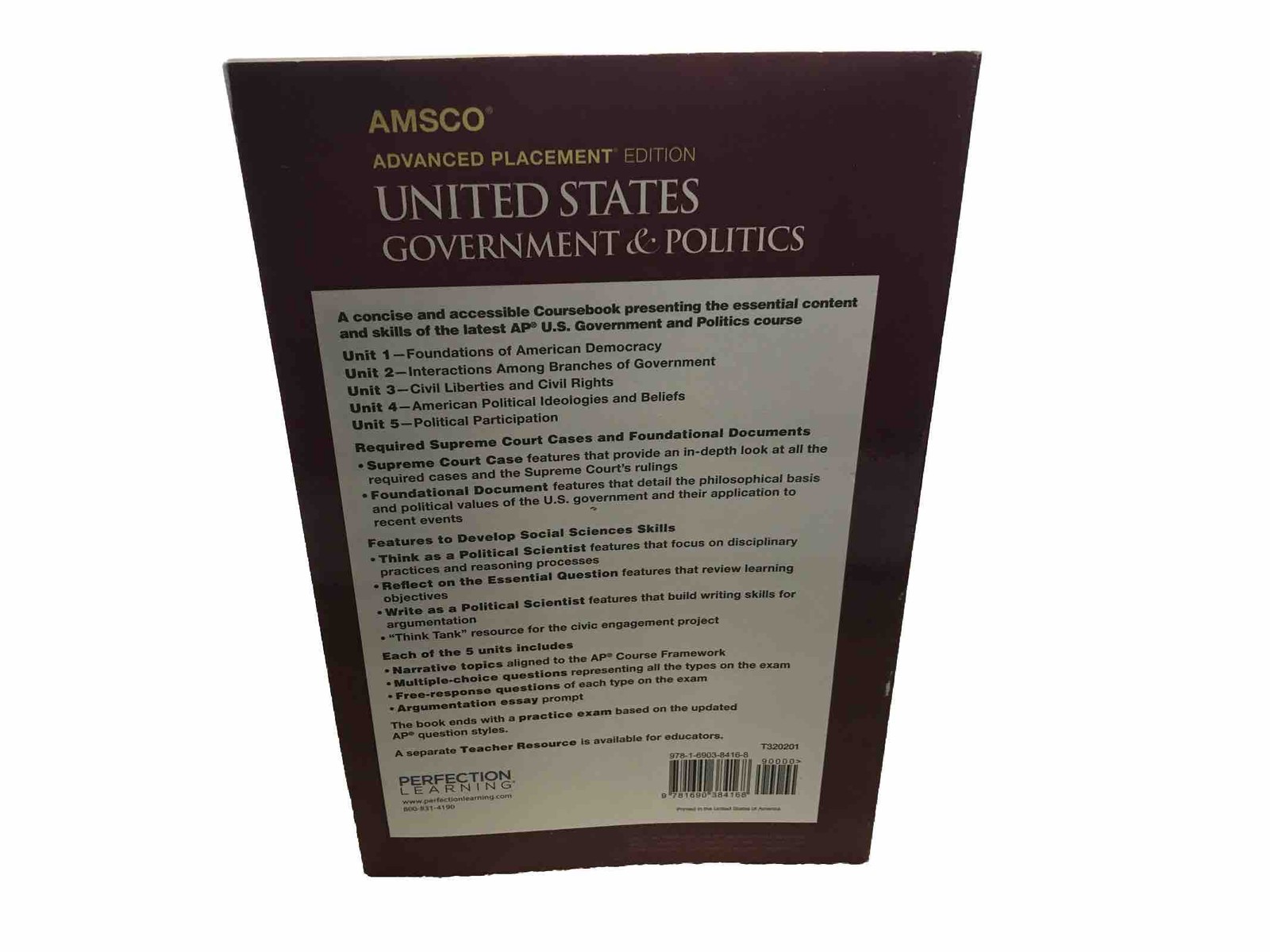 Advanced Placement United States Government & Politics 3rd Edition Paperback