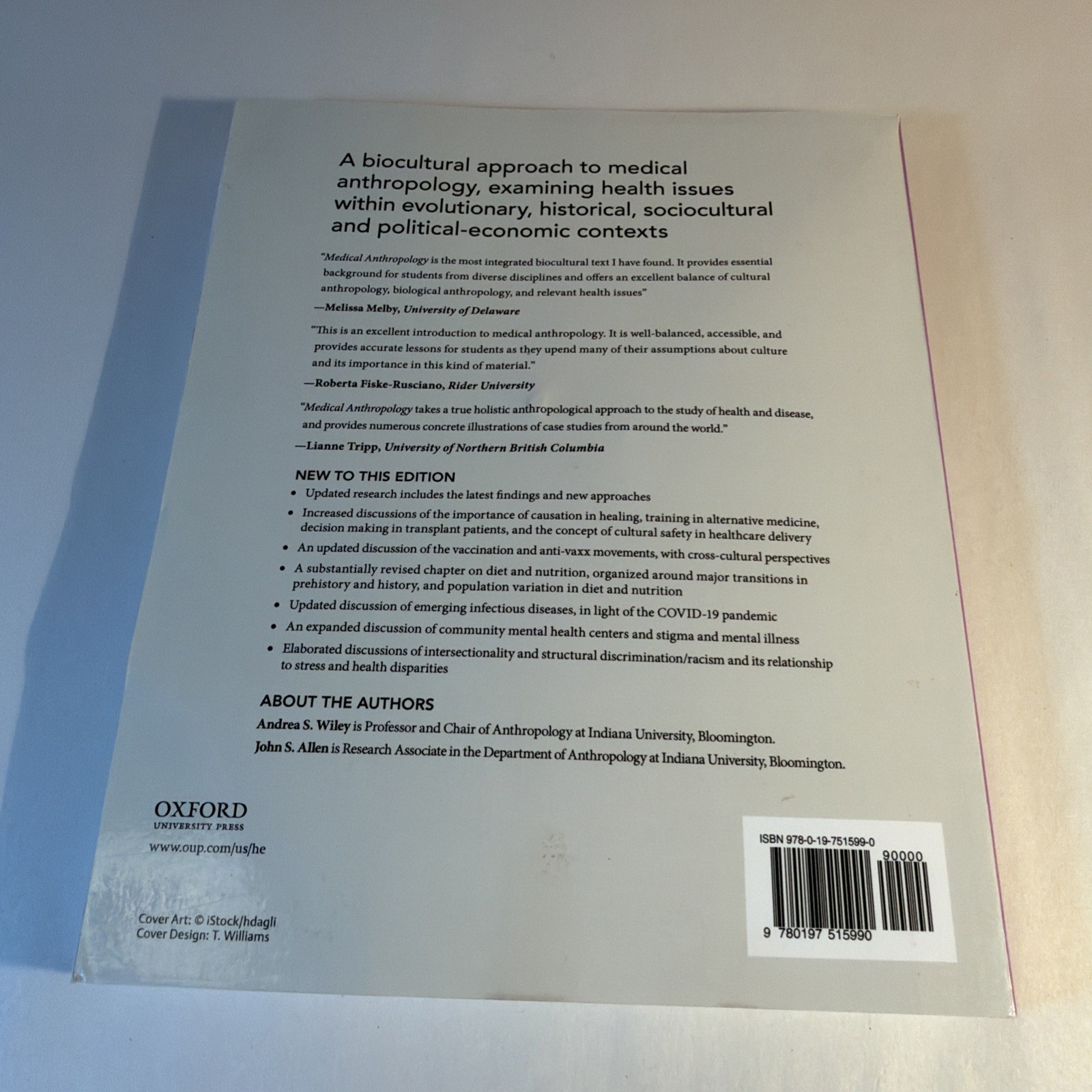 Medical Anthropology: A Biocultural Approach by Wiley, Andrea S., Allen, John S