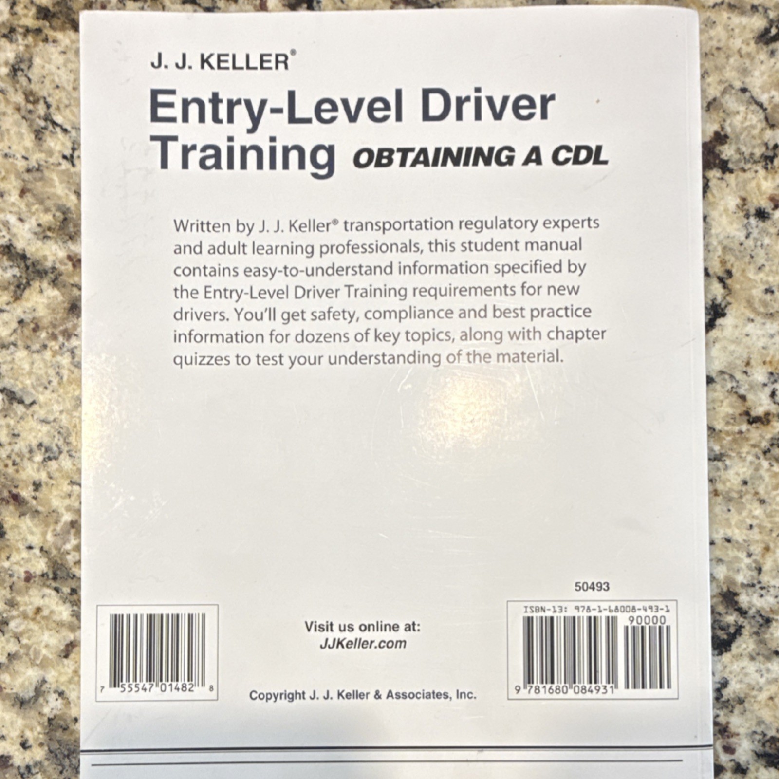 J.J. Keller Entry-Level Driver Training Obtaining a CDL Student Manual Book 2021