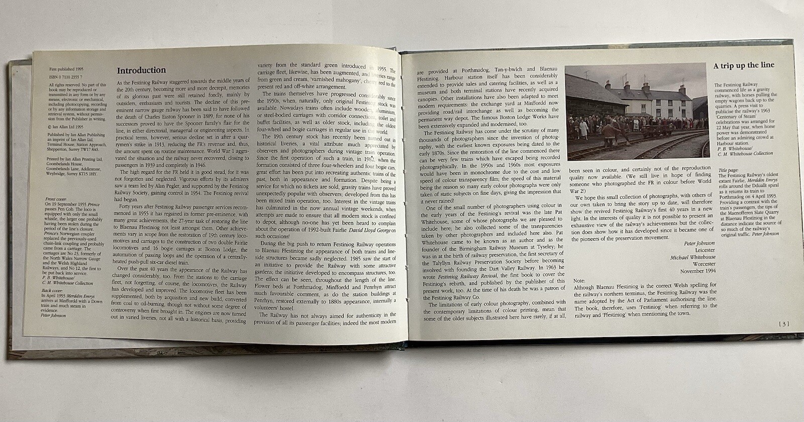Festiniog in Colour by Peter Johnson and Michael Whitehouse. Hardback