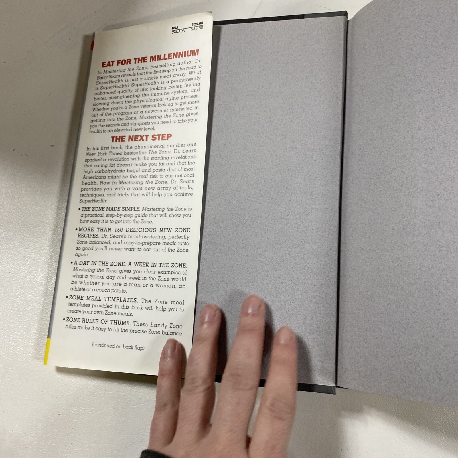 Mastering The Zone – Barry Sears (Dust Jacket, 1997, 1st Edition)
