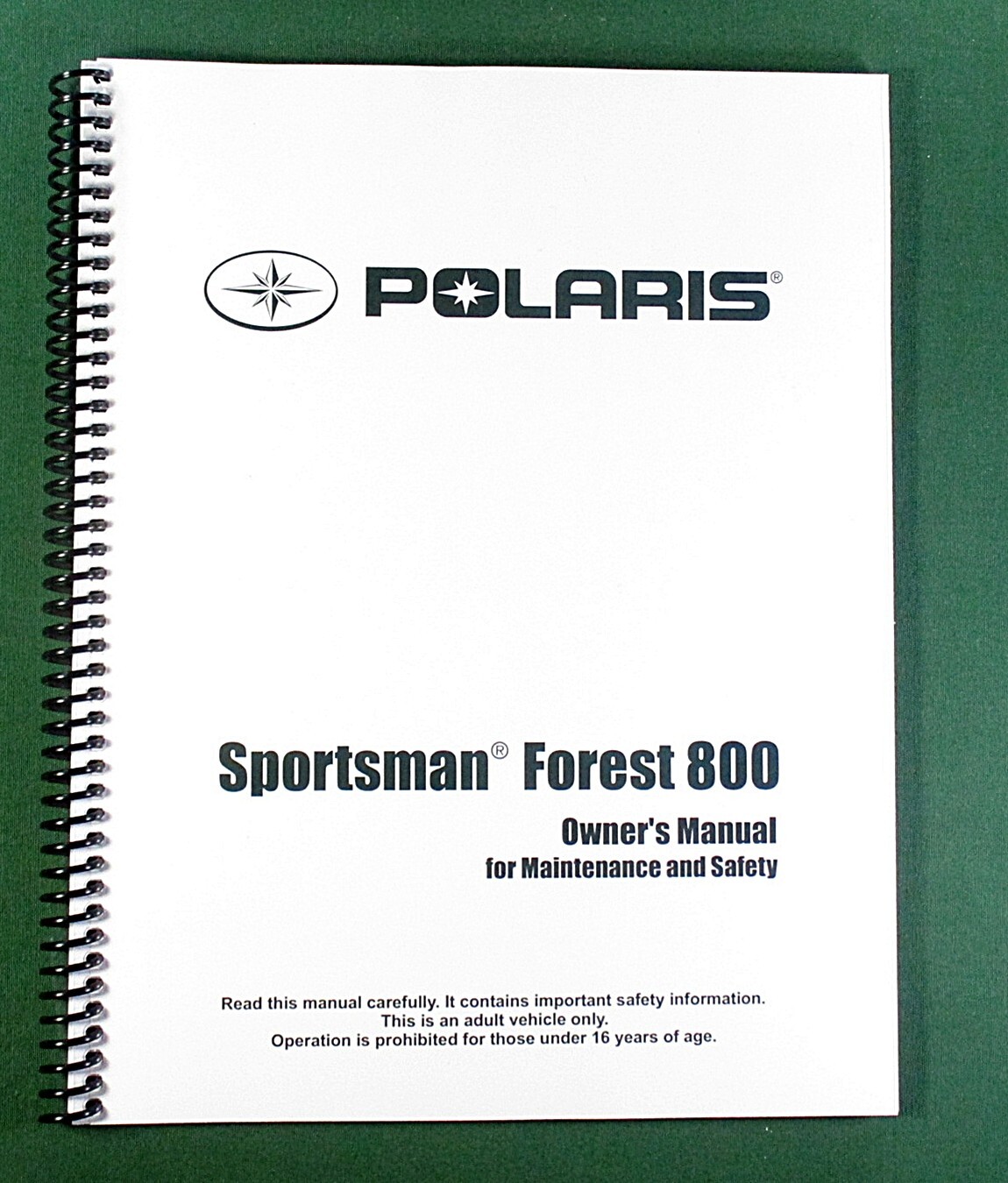 2013 Polaris Sportsman Forest 800 ATV Owner’s Manual: 134 Pages & Clear Covers!