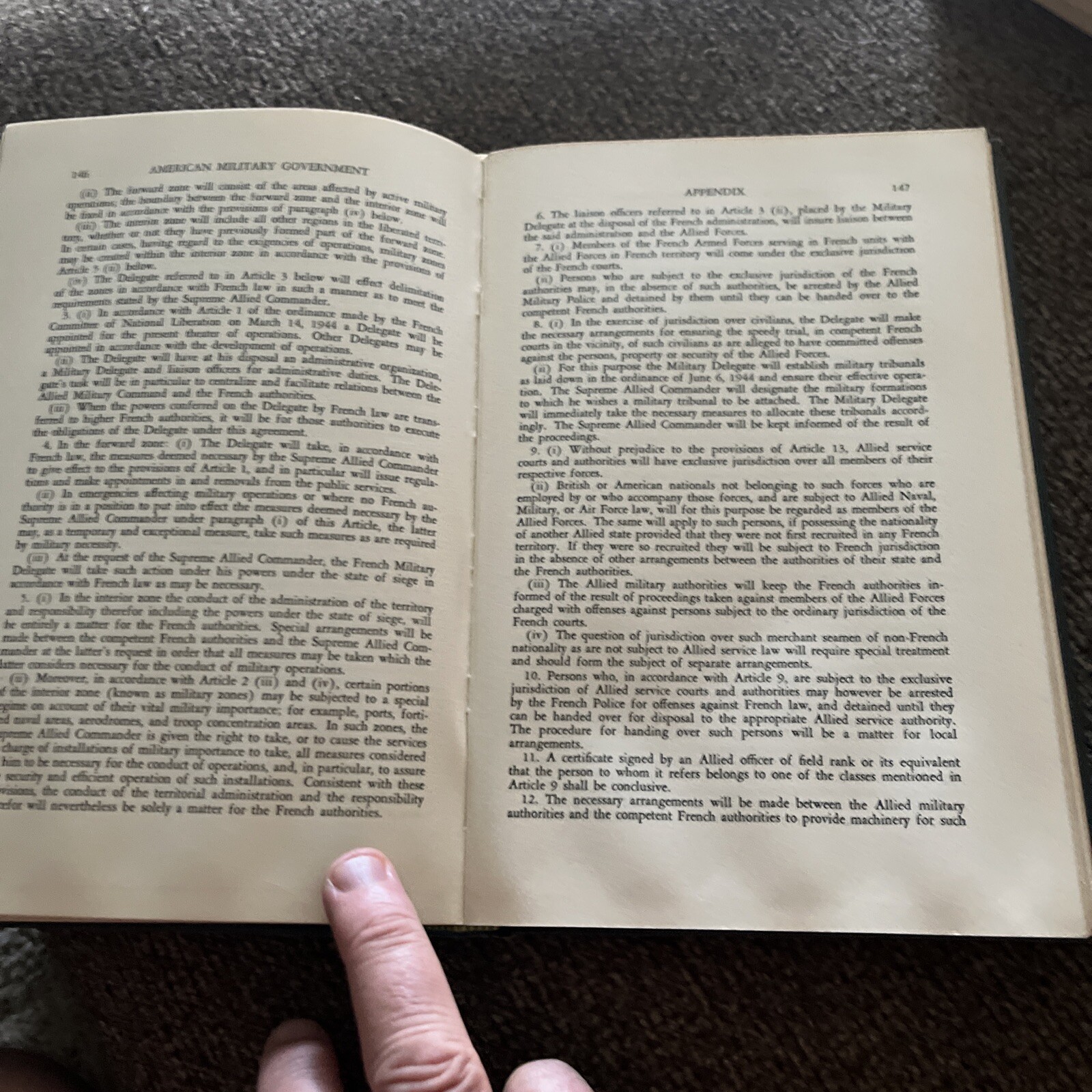 American Military Government, its Organization and Policies. 1947 Copy