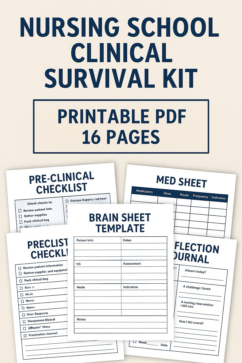 Nursing School Clinical Survival Kit – for Nursing Students – Digital Download