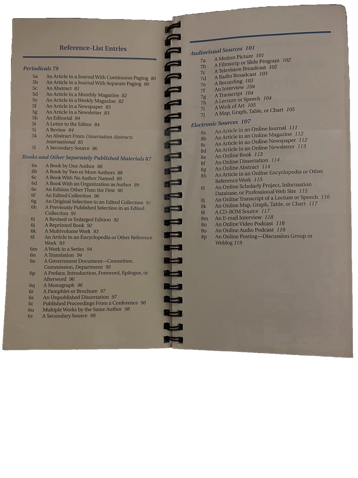 Pocket Guide to APA Style Spiral Bound By Robert Perrin