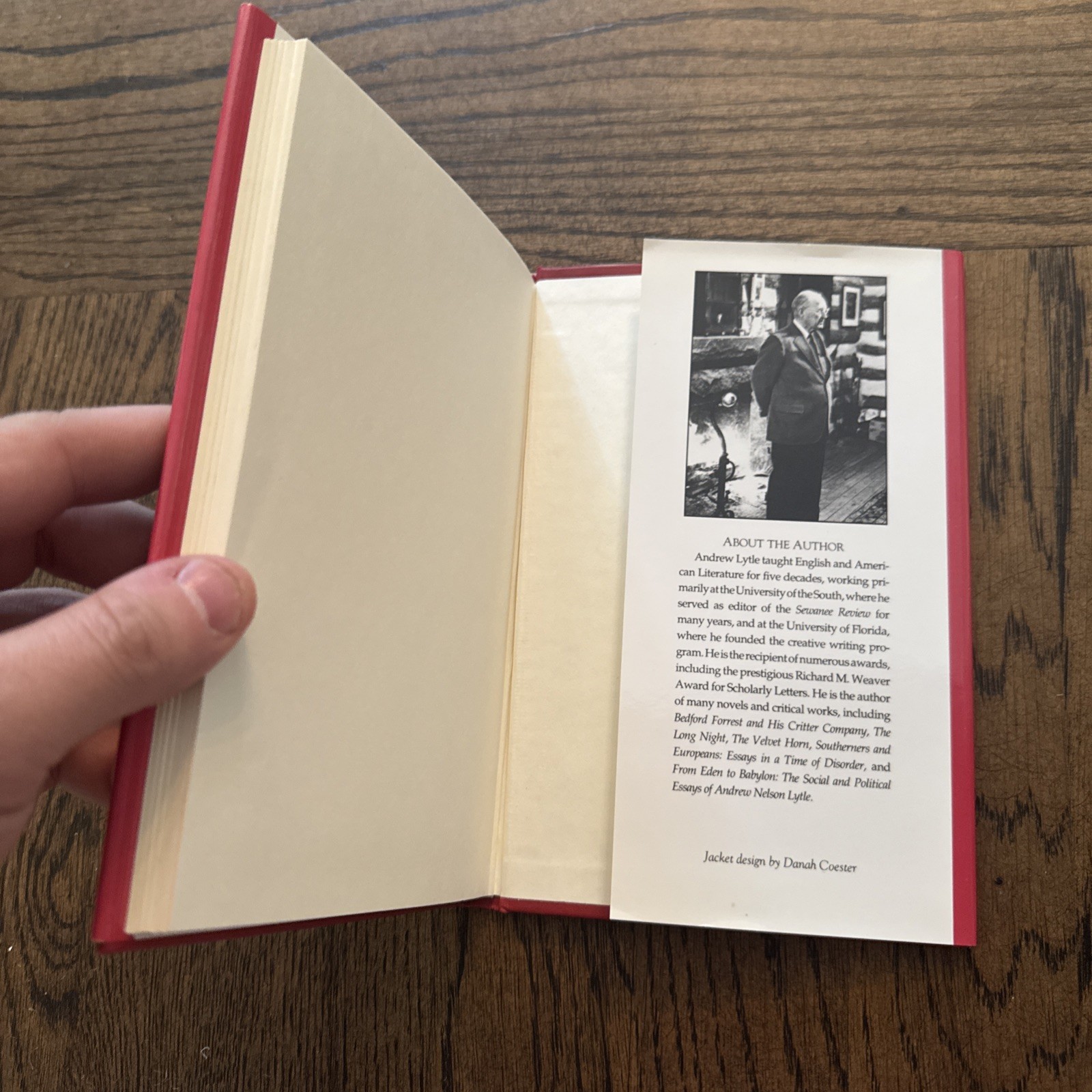 Kristin A Reading by Andrew Lytle HC DJ 1992