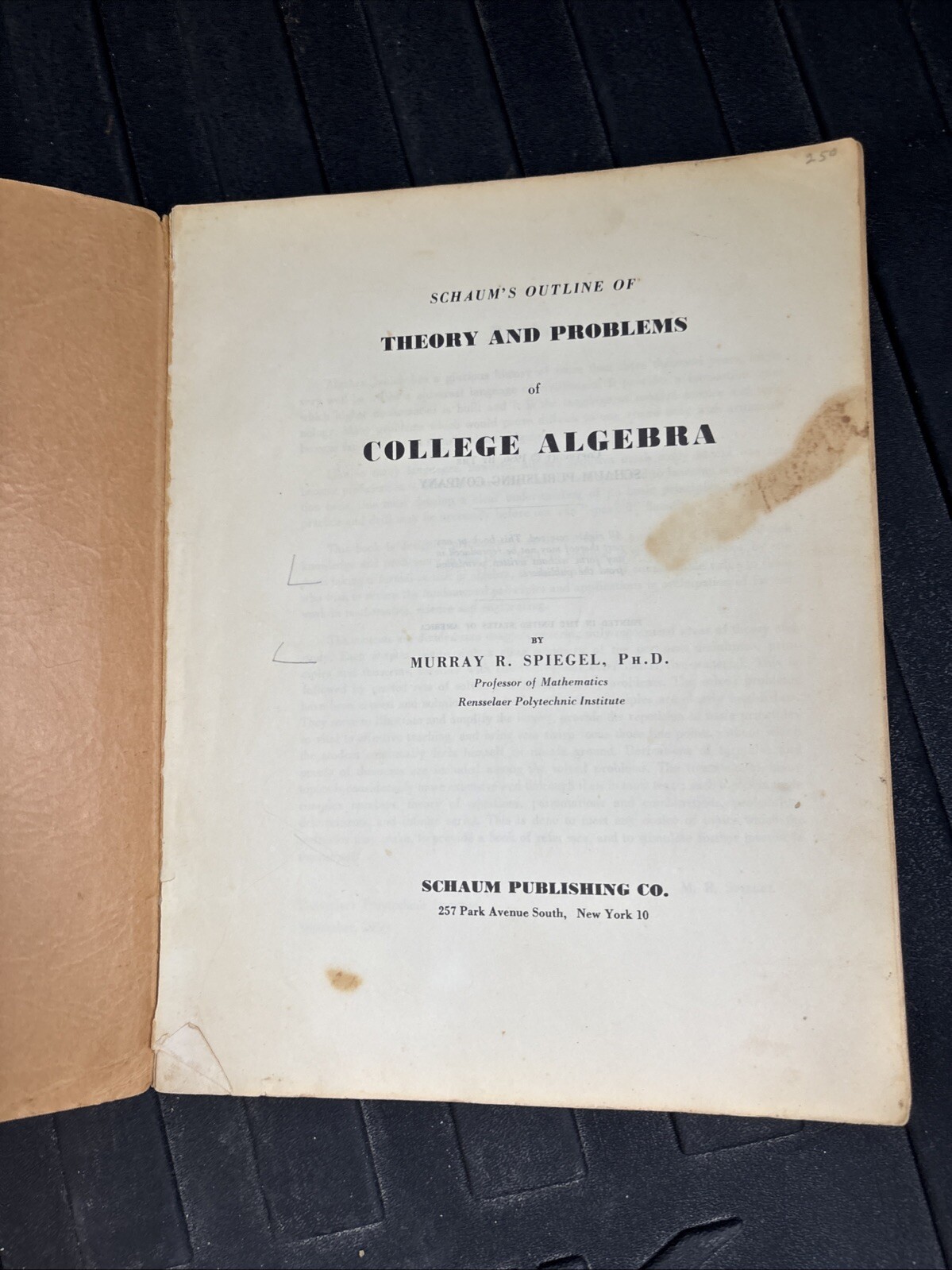 Theory and problems of College Algebra by Murray R. Spiegel 1956