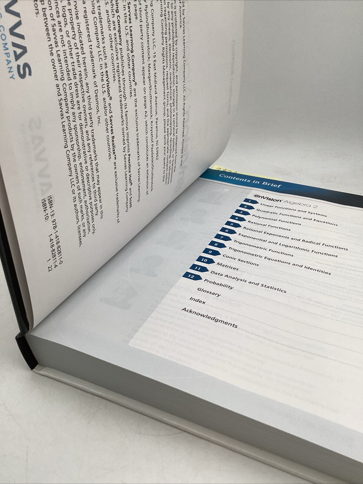 EnVision Algebra 2 Georgia Student Edition Savvas Learning Company Textbook