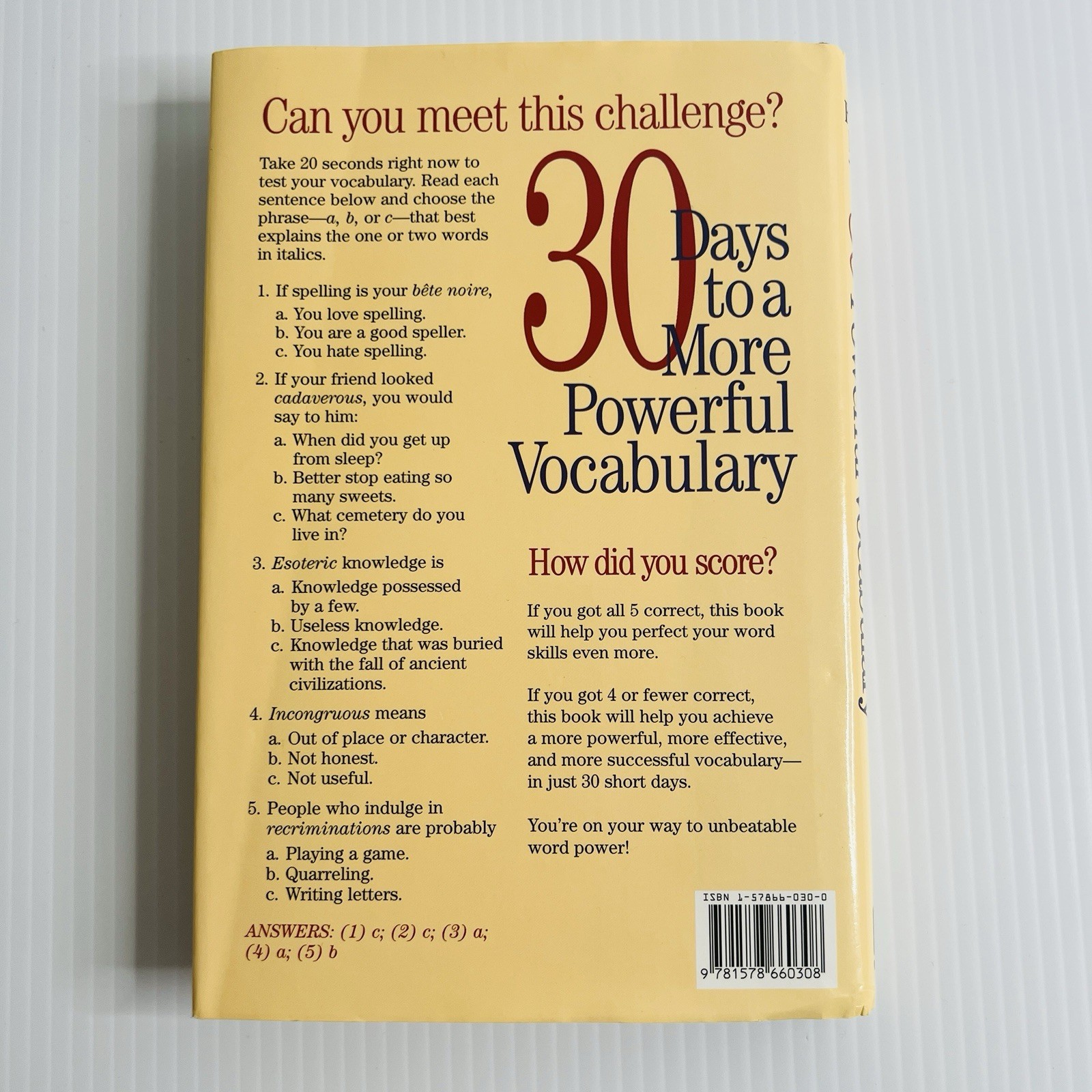 30 Days to a More Powerful Vocabulary Wilfred Funk Norman Lewis Hardcover