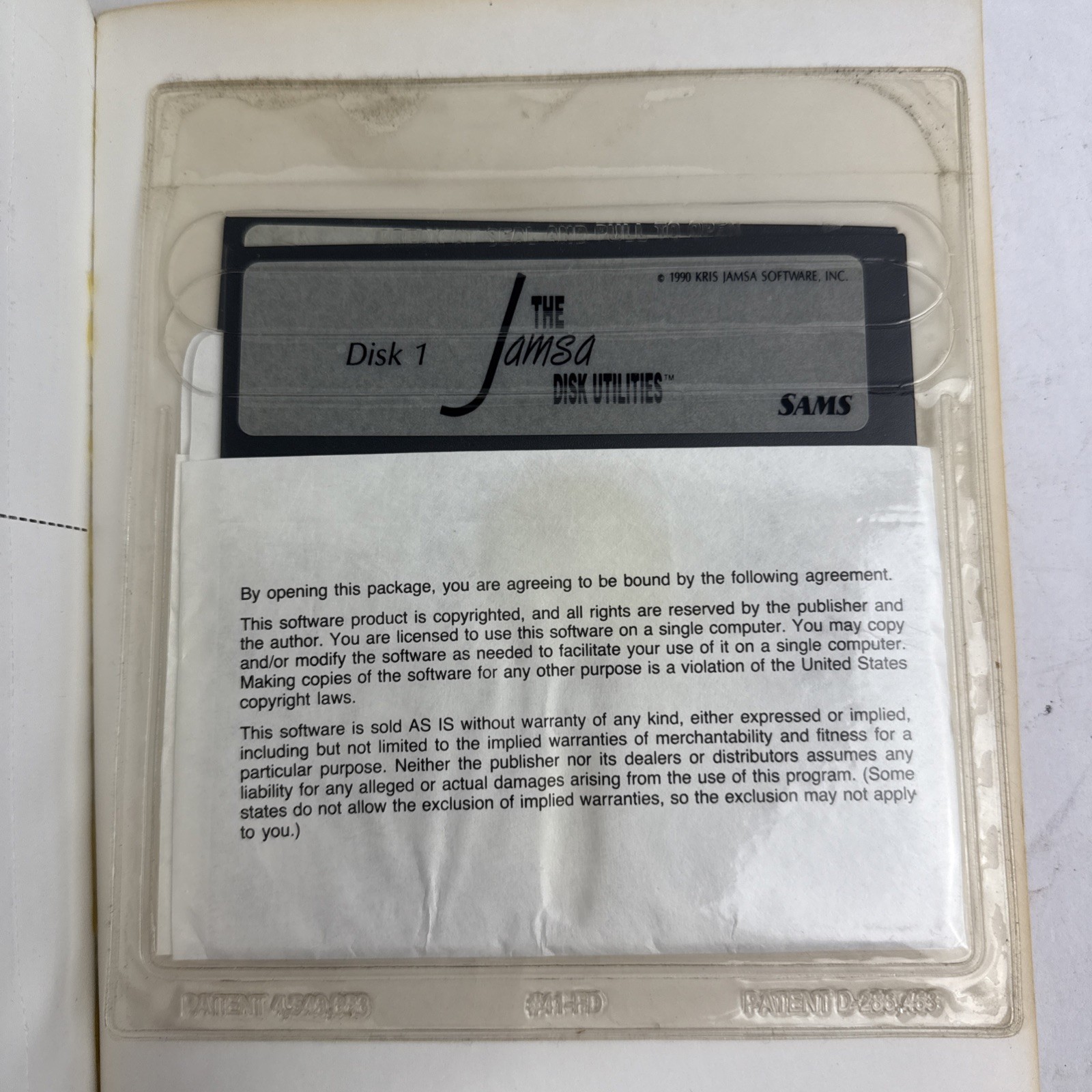 Sams Hard Disk Power Kris Jamsa Book 2 Floppy Disks Vintage 1990 MS DOS