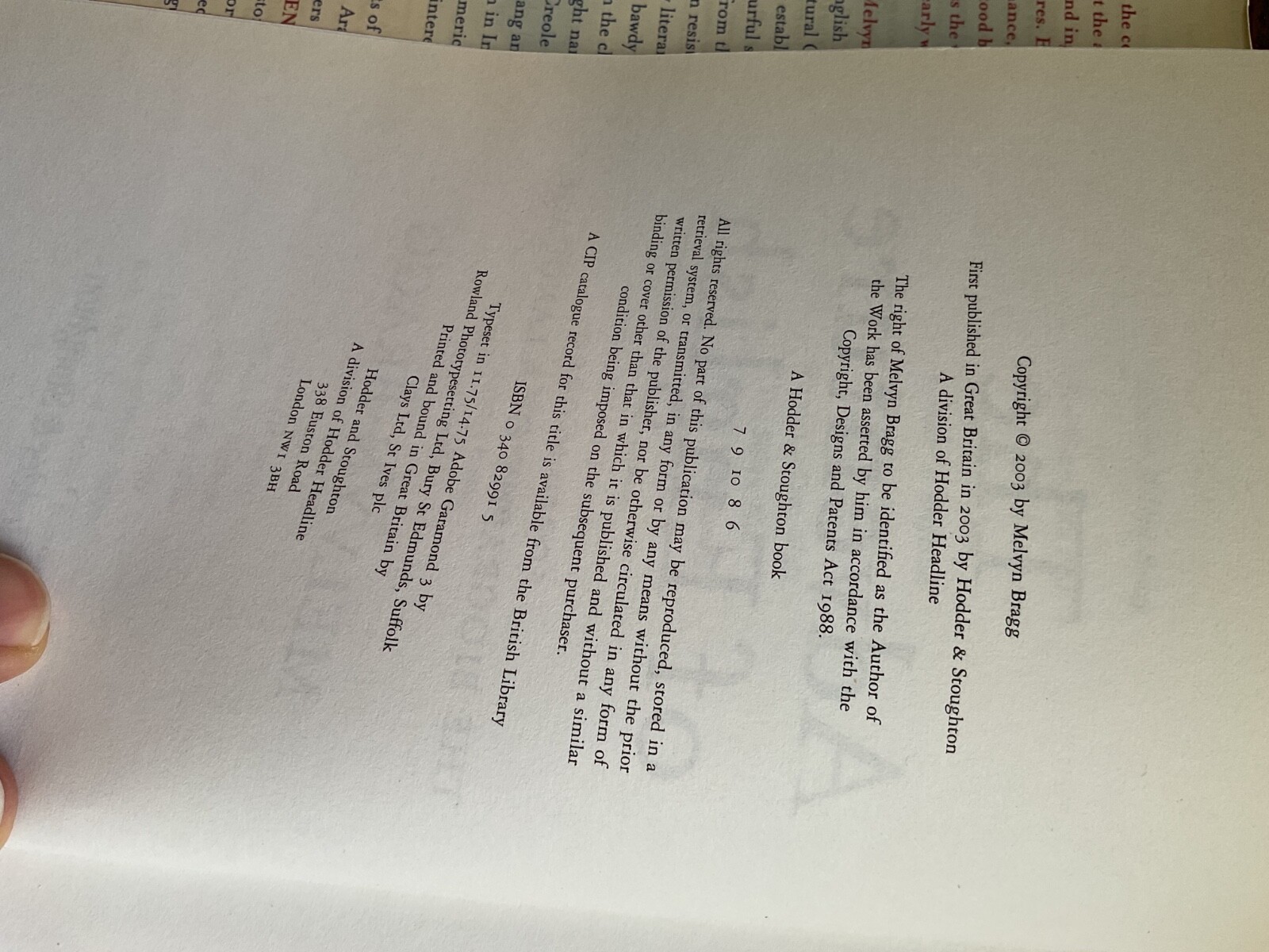 The Adventure of English: The Biography of a Language by Bragg, Melvyn Hardback
