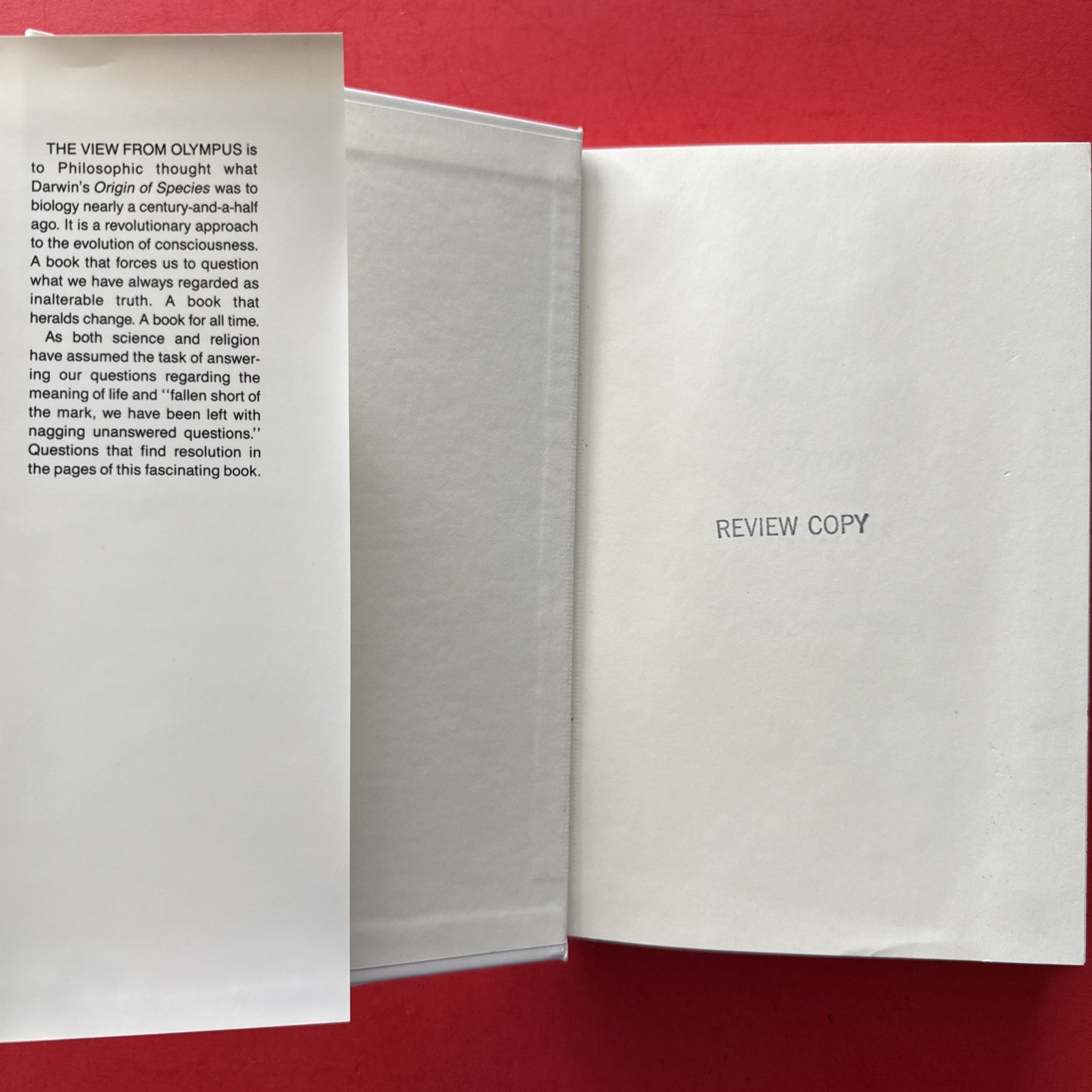 THE VIEW FROM OLYMPUS: A NEW GNOSTIC GOSPEL By D. H. Lloyd – Hardcover RARE