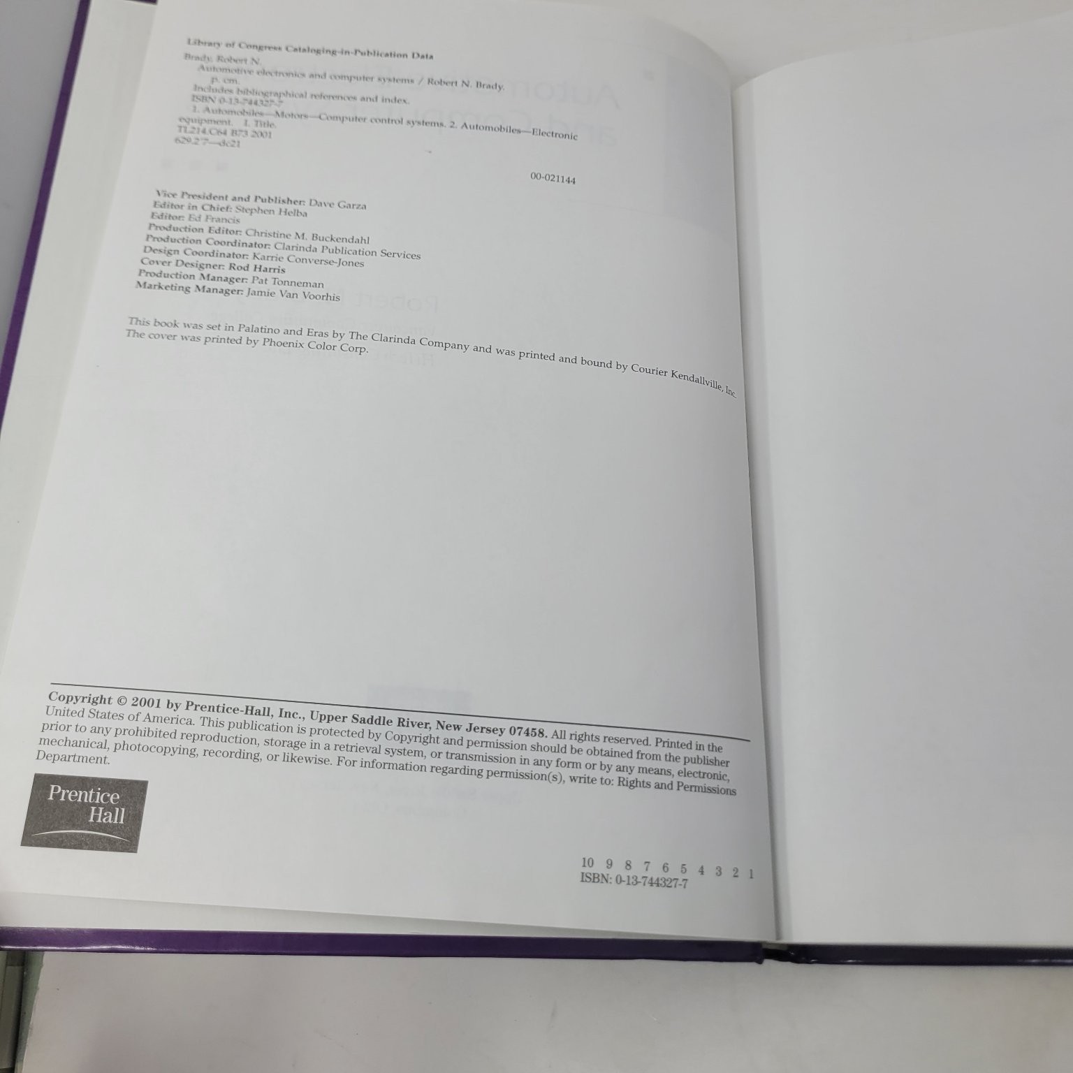 Automotive Electronics and Computer Systems Brady 2001 Prentice Hall