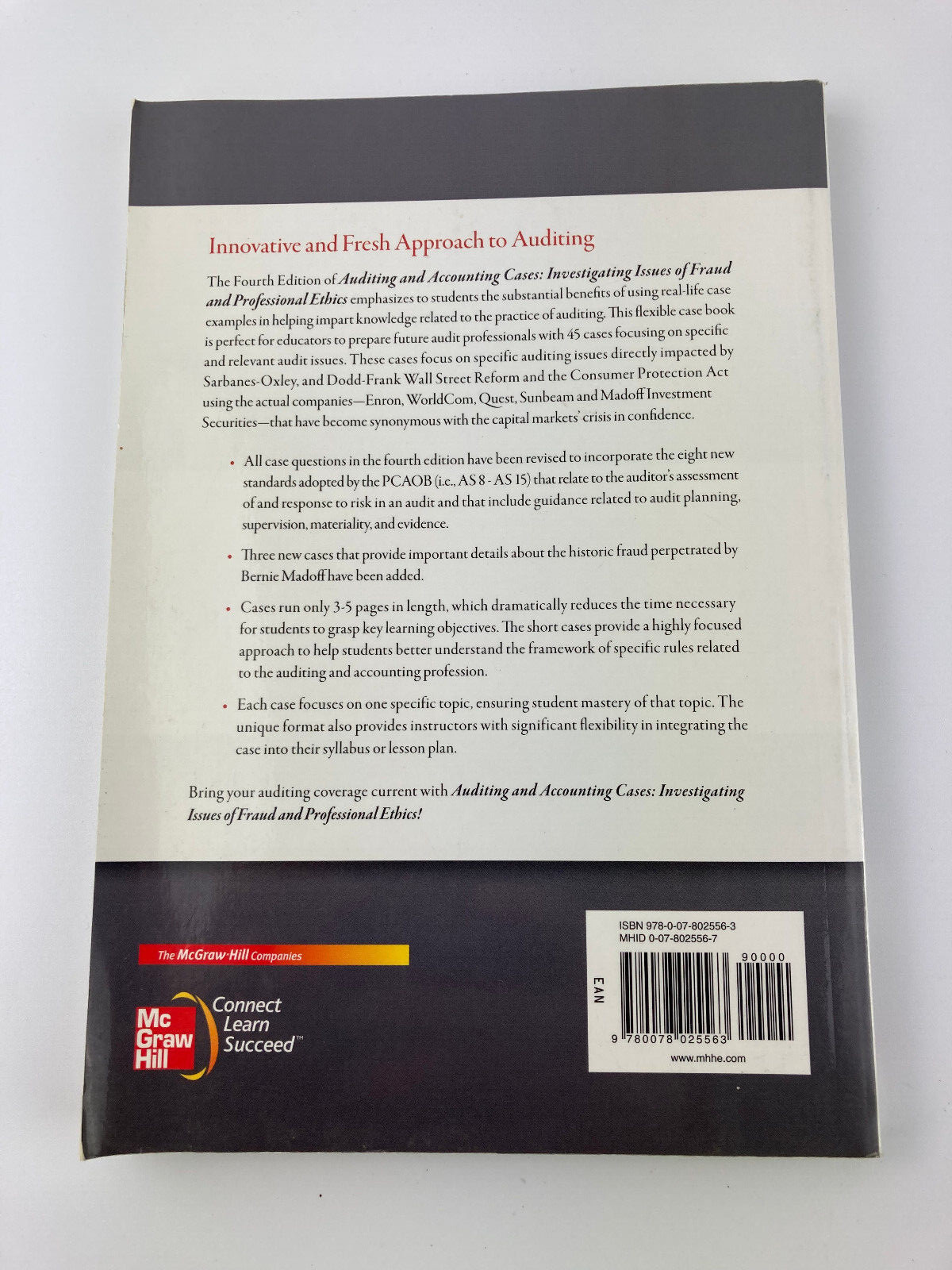 Auditing and Accounting Cases 4th Ed Paperback Text Book 9780078025563 Thibodeau
