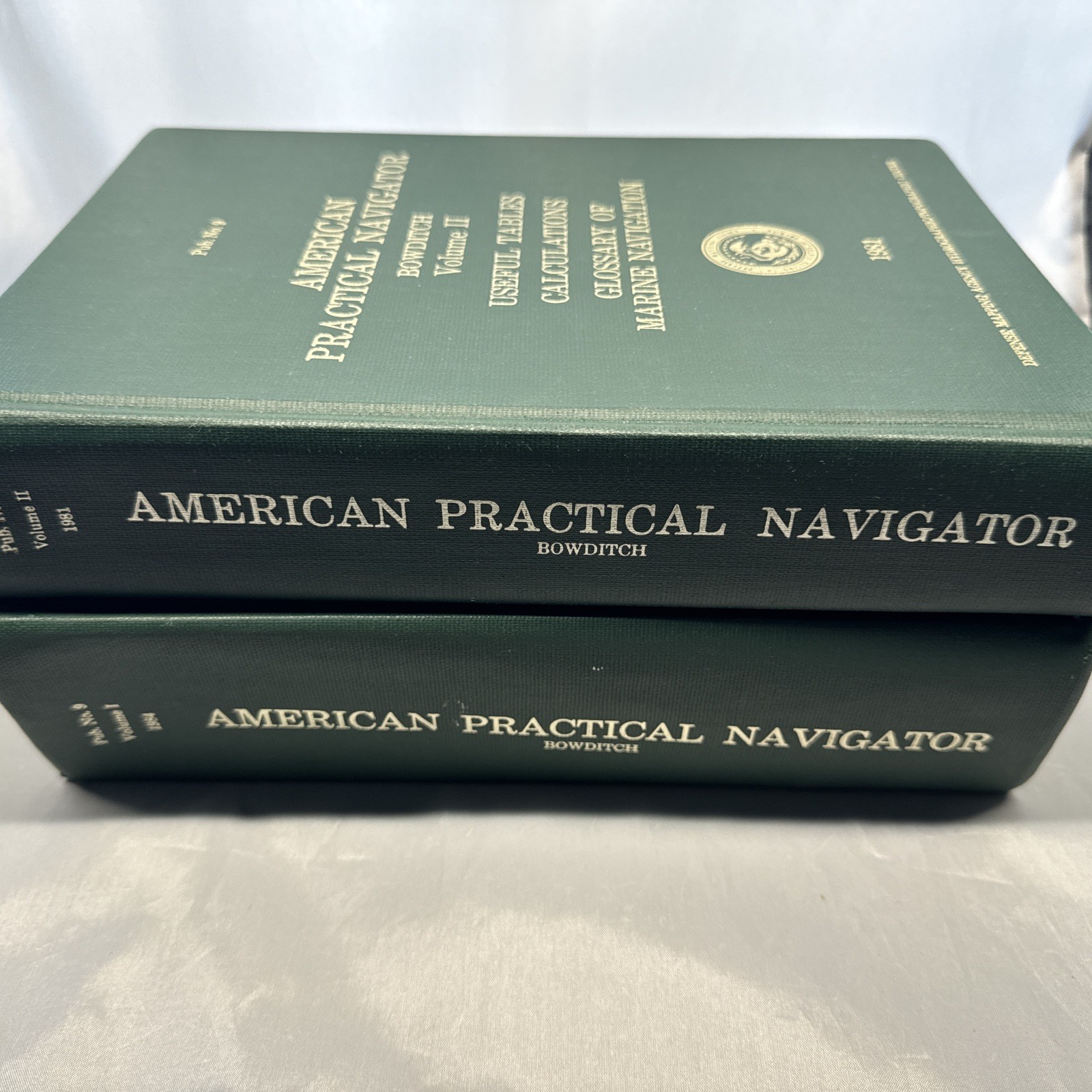 American Practical Navigator Pub 9 Bowditch Vol I & II 1981 1984 HC Set
